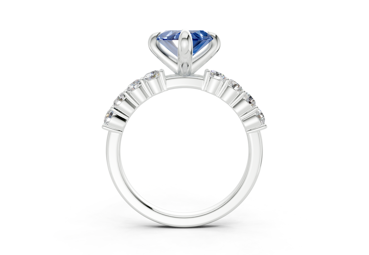Arabella Sapphire Gemstone Accent Marquise Cut 2mm Engagement Ring