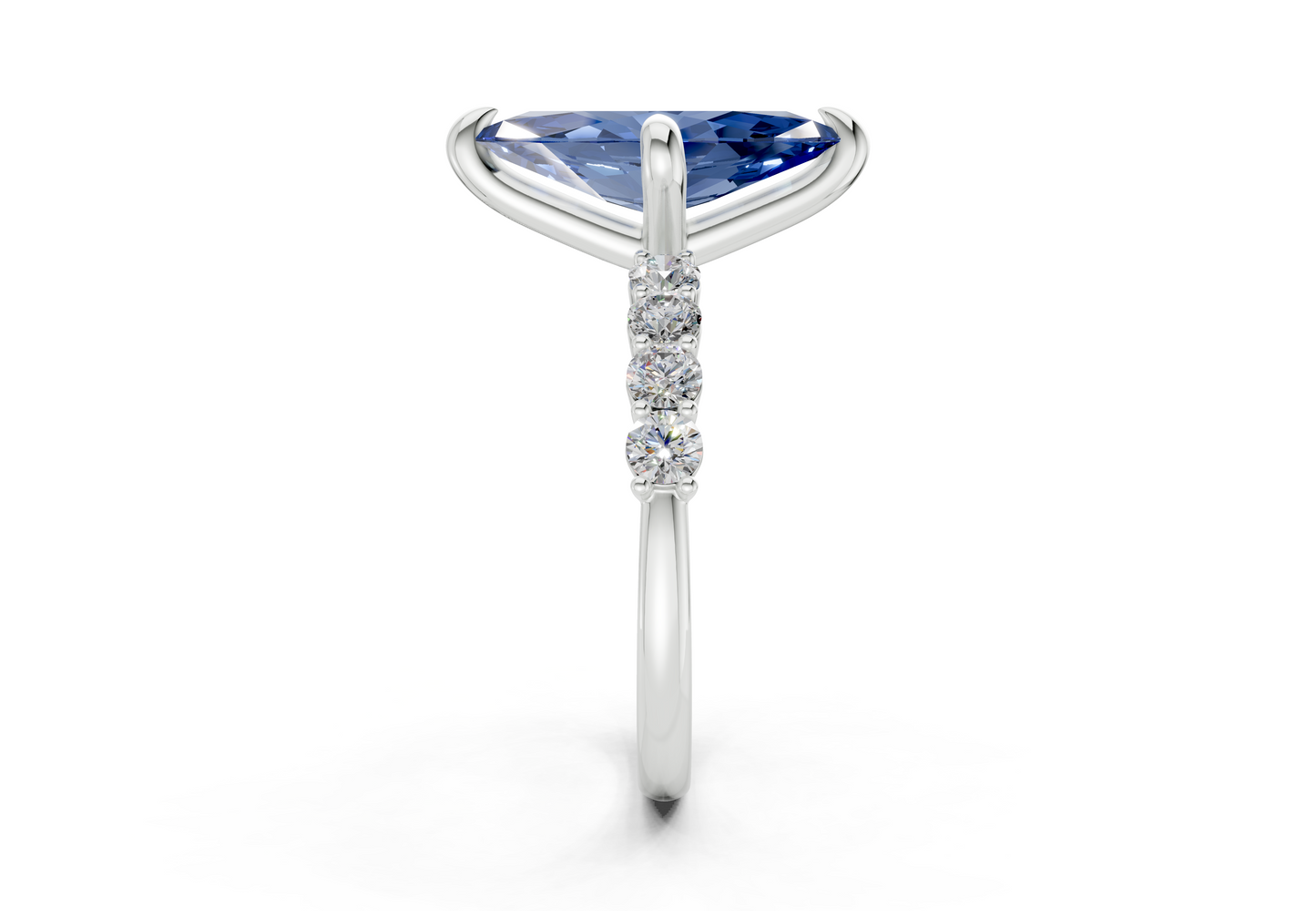 Arabella Sapphire Gemstone Accent Marquise Cut 2mm Engagement Ring