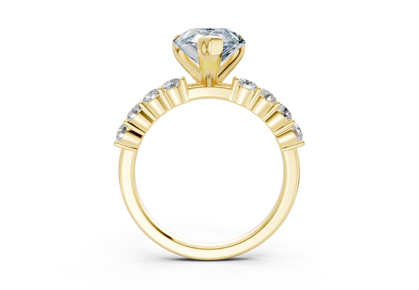 Arabella Blue Diamond Accent Pear Cut 2mm Engagement Ring