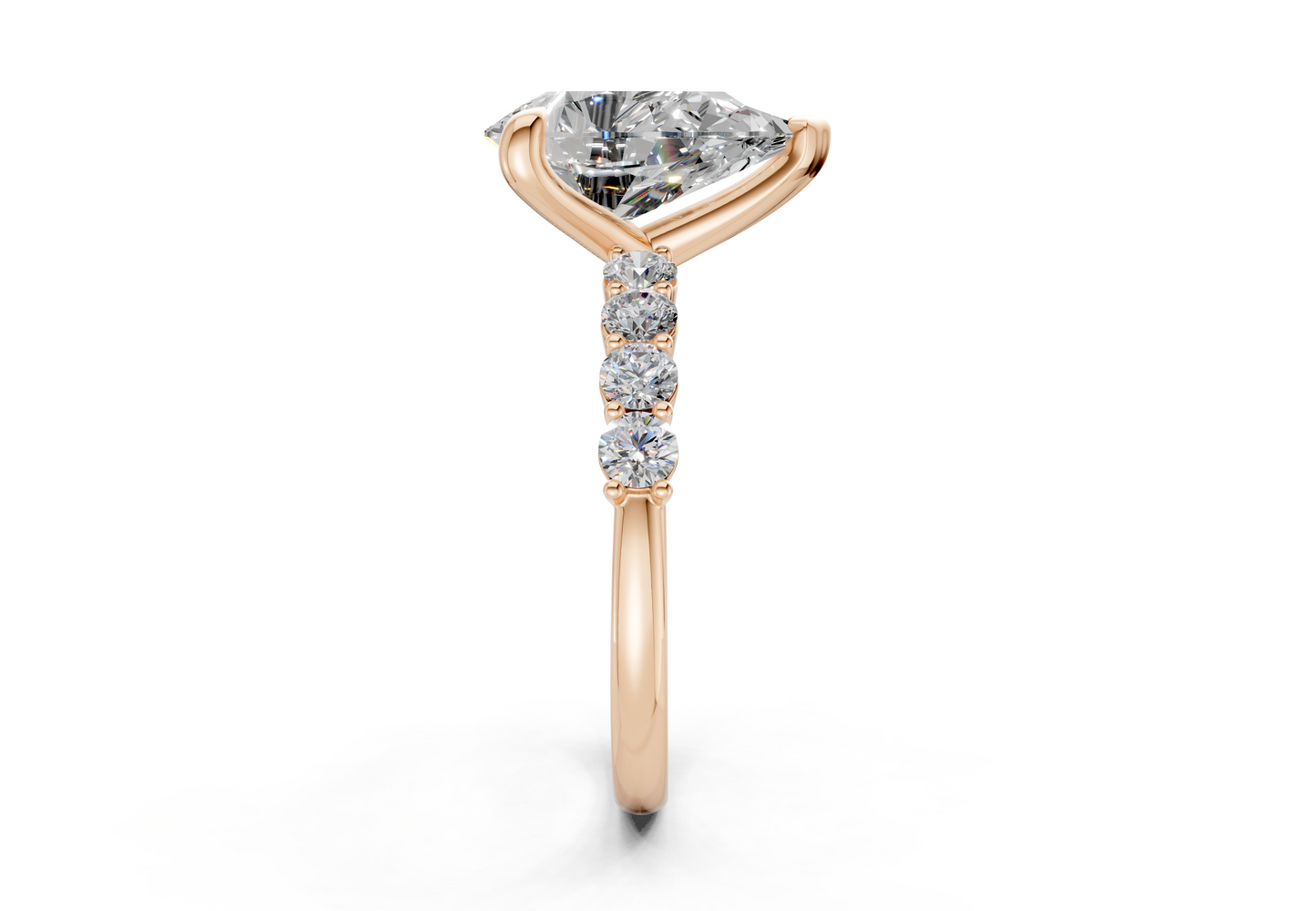 Arabella Diamond Accent Pear Cut 2mm Engagement Ring