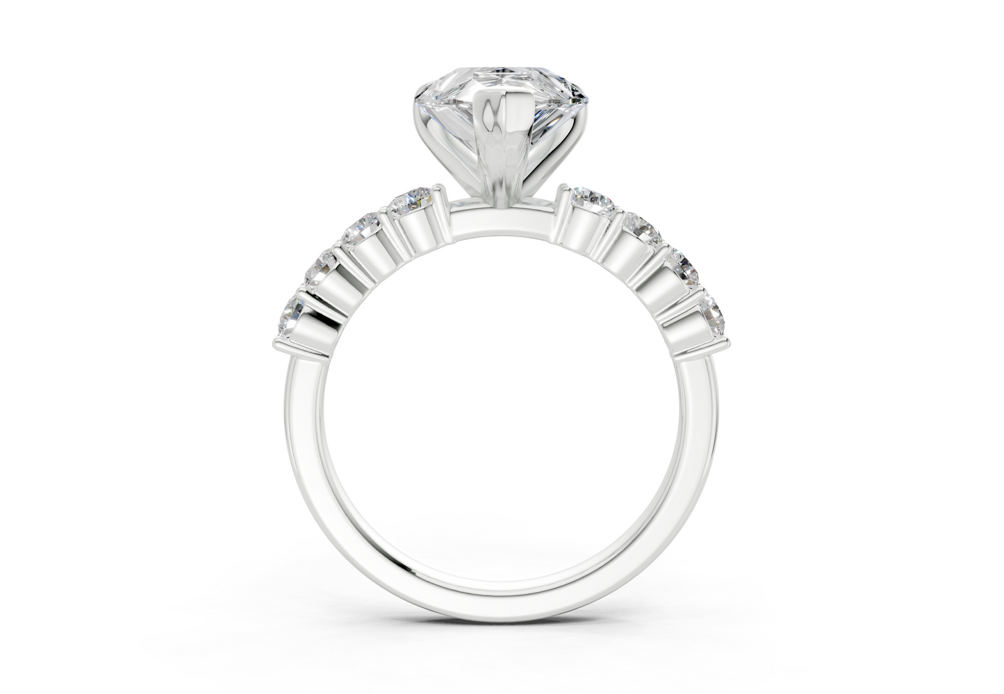 Arabella Diamond Accent Pear Cut 2mm Engagement Ring