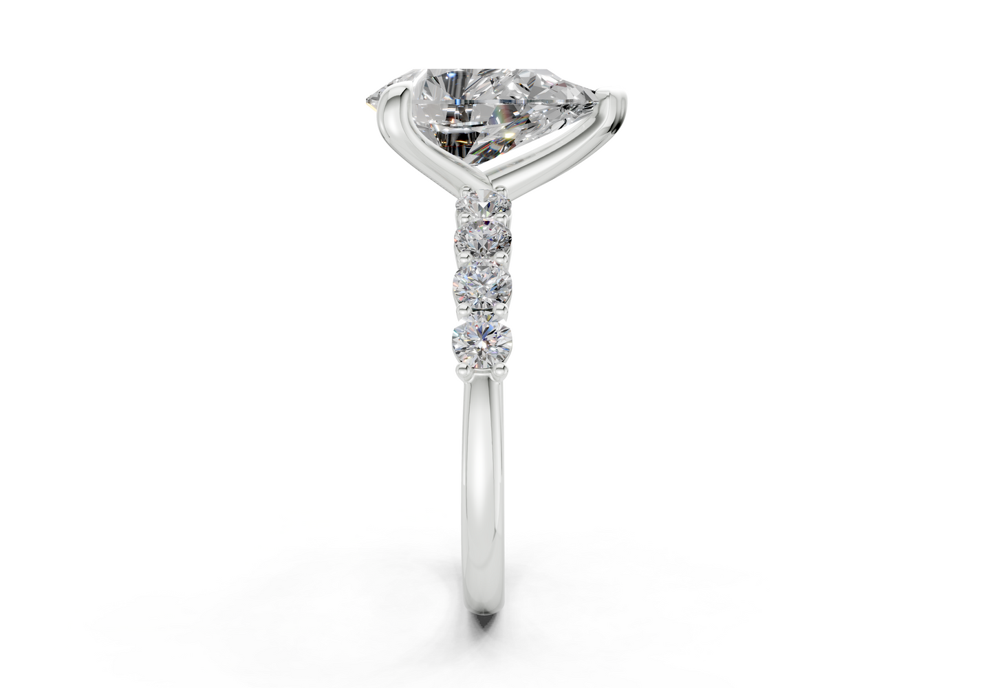 Arabella Diamond Accent Pear Cut 2mm Engagement Ring