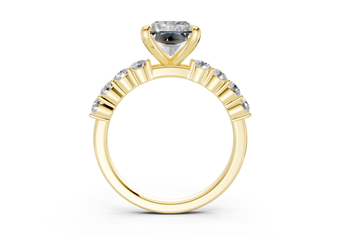 Arabella Diamond Accent Radiant Cut 2mm Engagement Ring