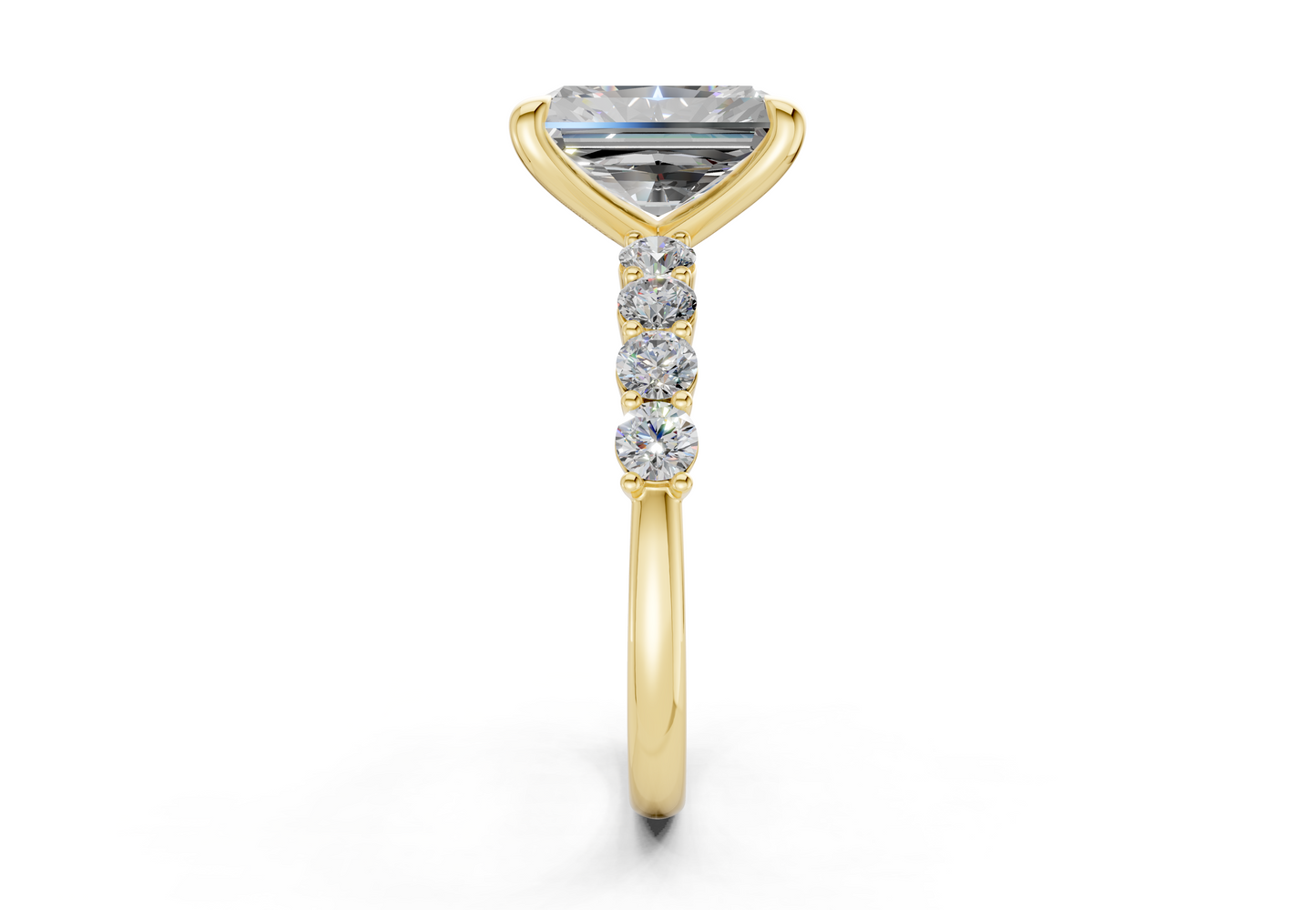 Arabella Diamond Accent Radiant Cut 2mm Engagement Ring