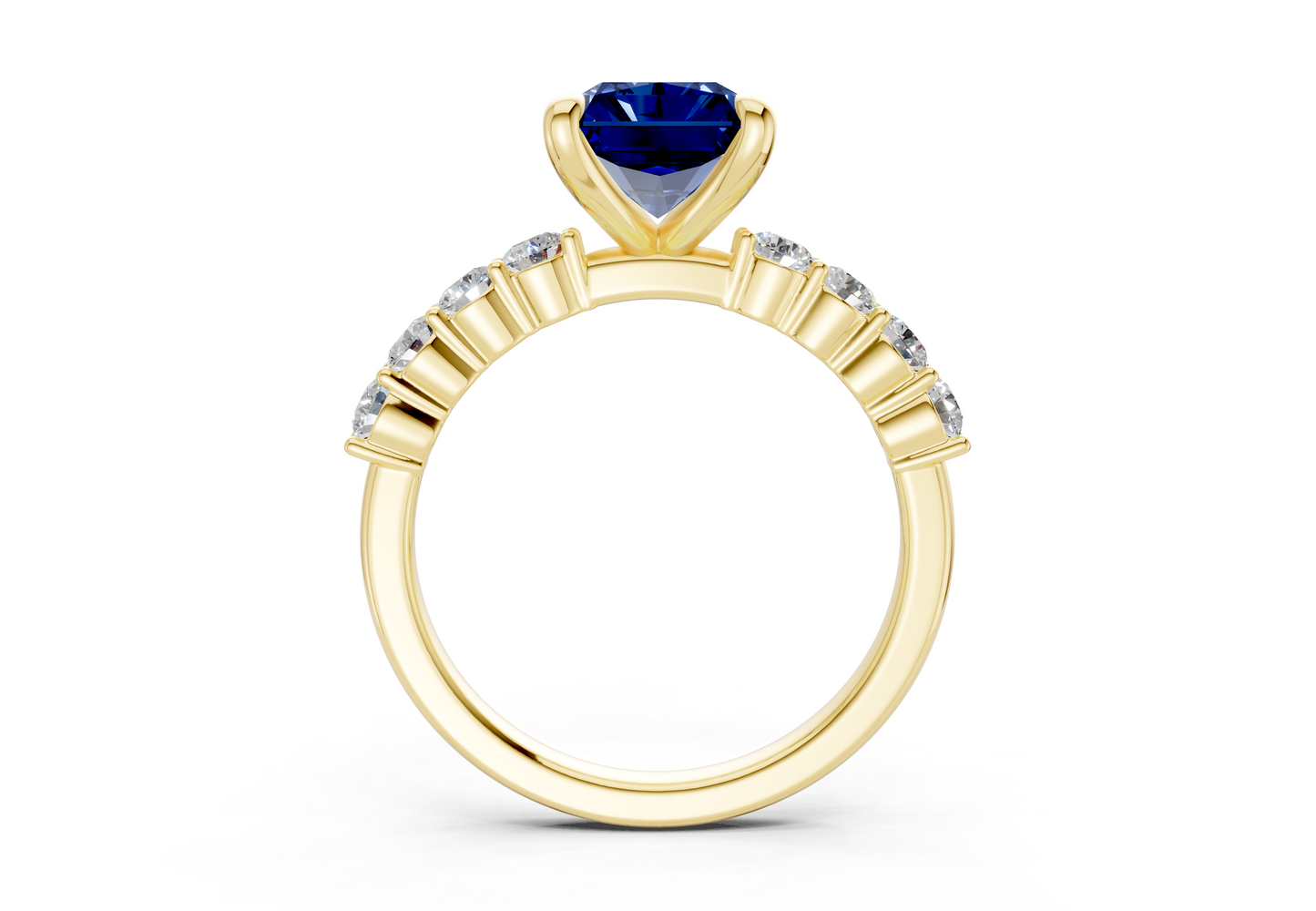 Arabella Sapphire Gemstone Accent Radiant Cut 2mm Engagement Ring