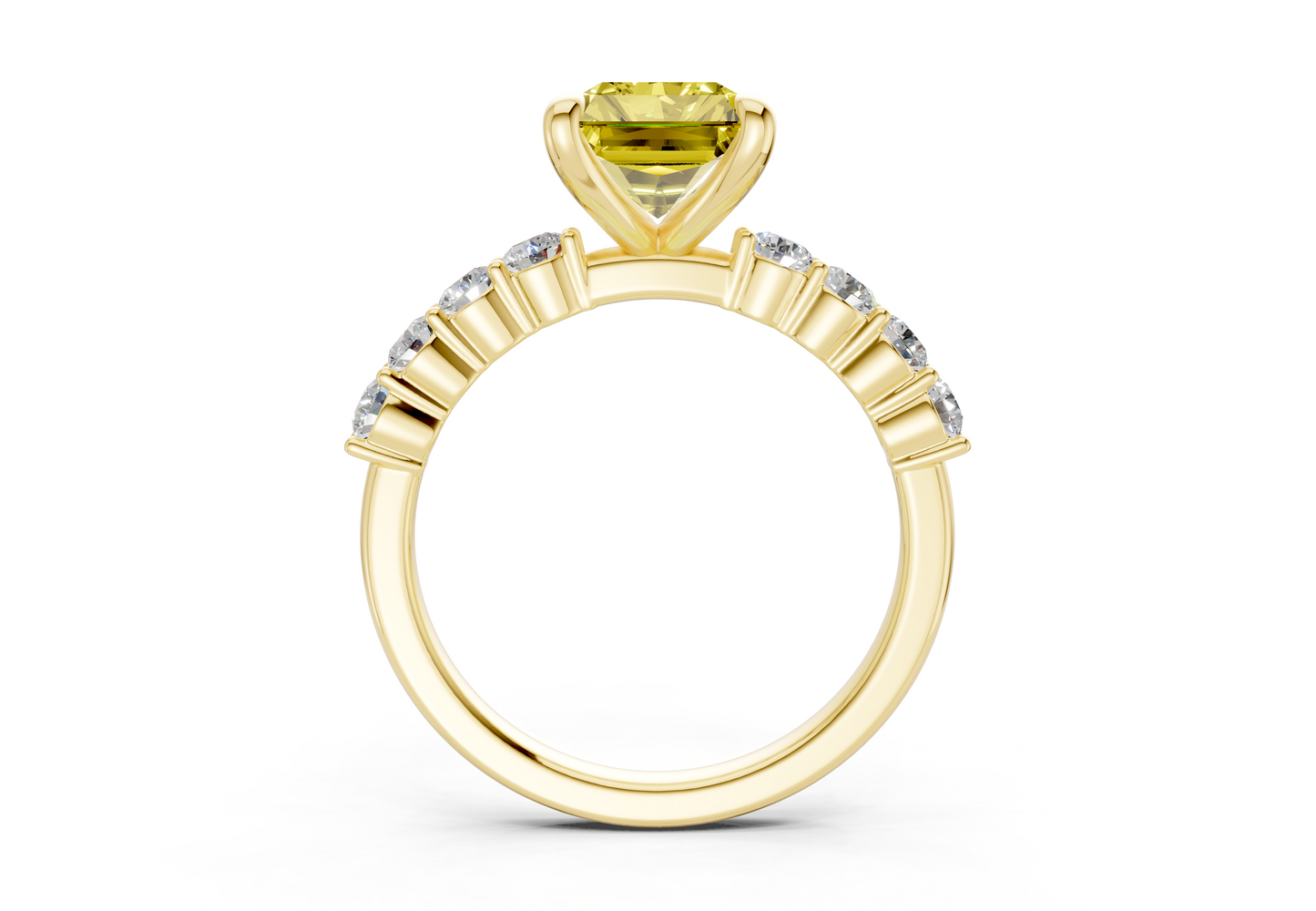 Arabella Yellow Diamond Accent Radiant Cut 2mm Engagement Ring