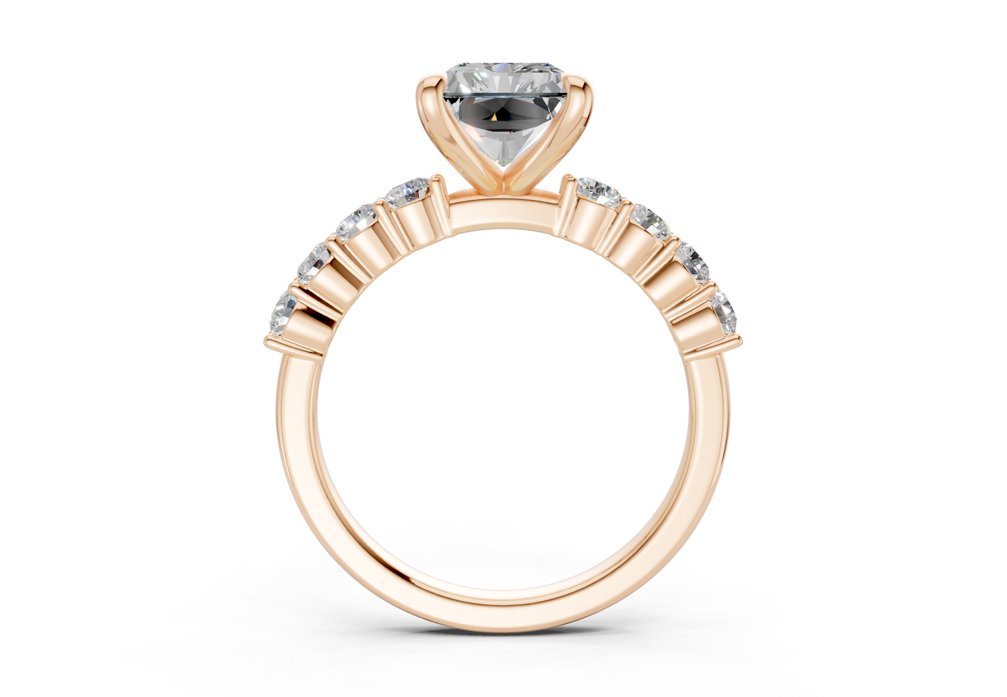 Arabella Diamond Accent Radiant Cut 2mm Engagement Ring