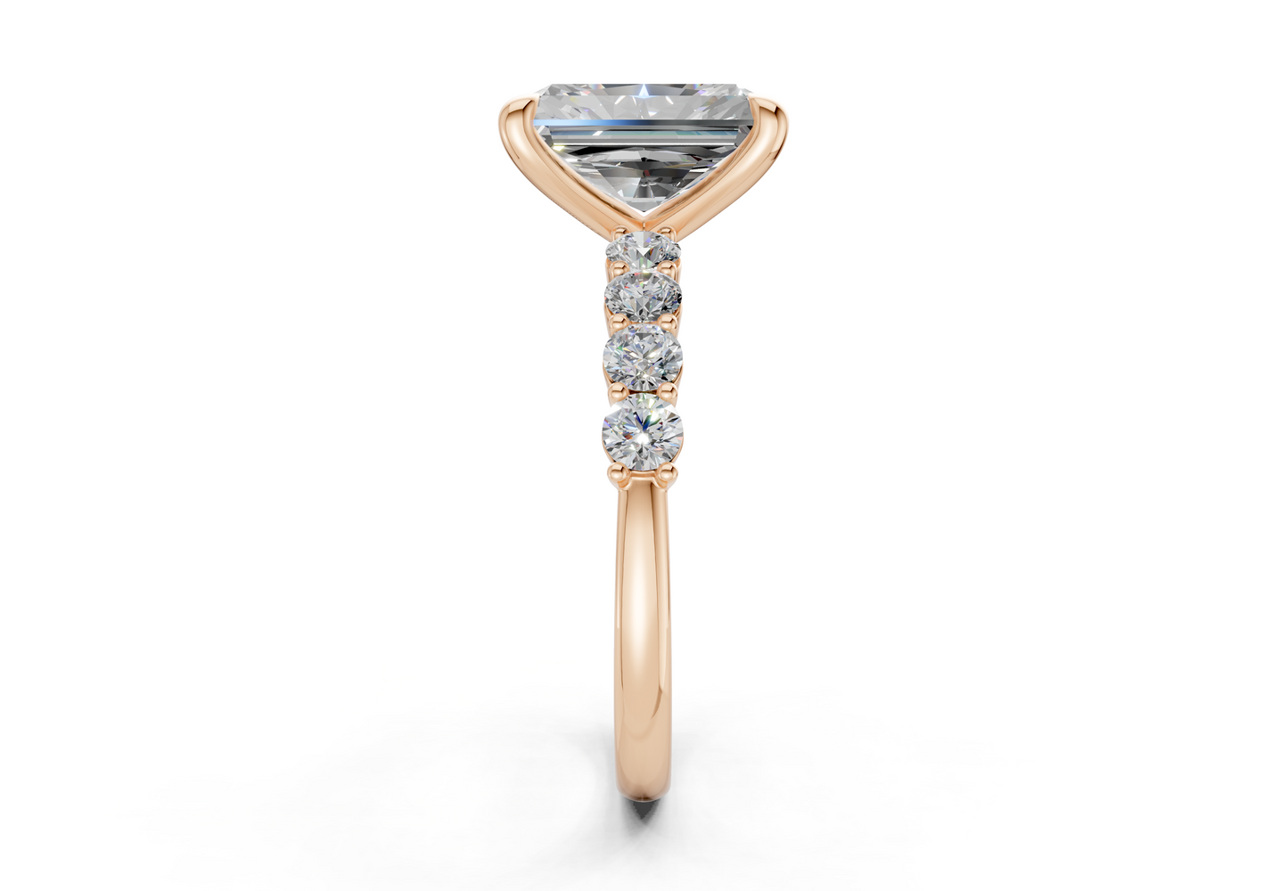 Arabella Diamond Accent Radiant Cut 2mm Engagement Ring