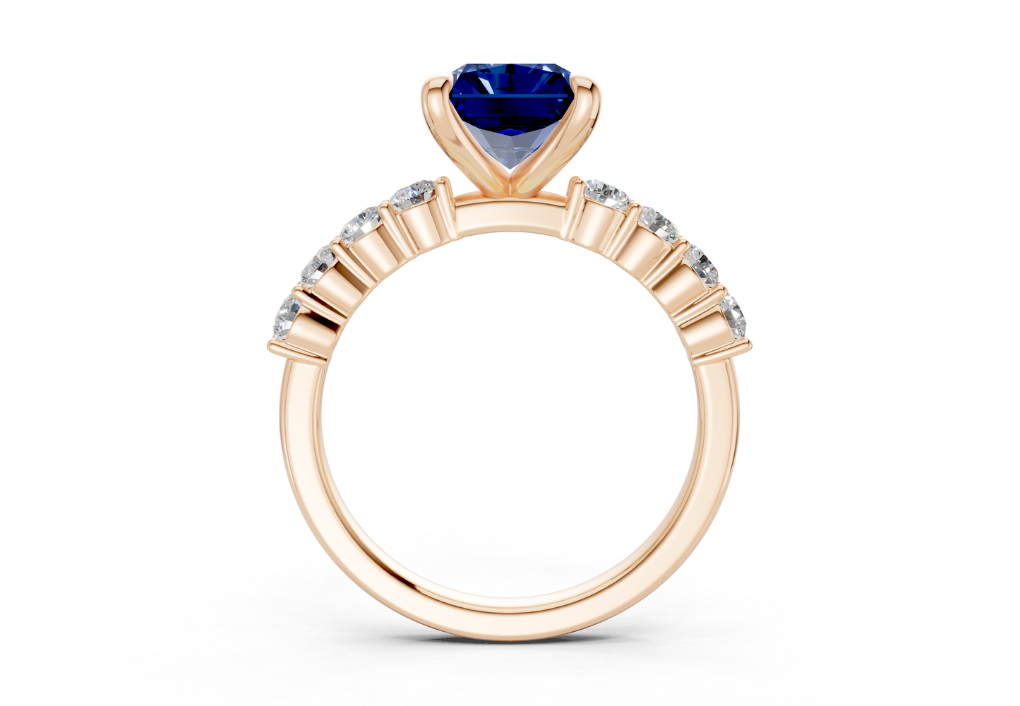 Arabella Sapphire Gemstone Accent Radiant Cut 2mm Engagement Ring