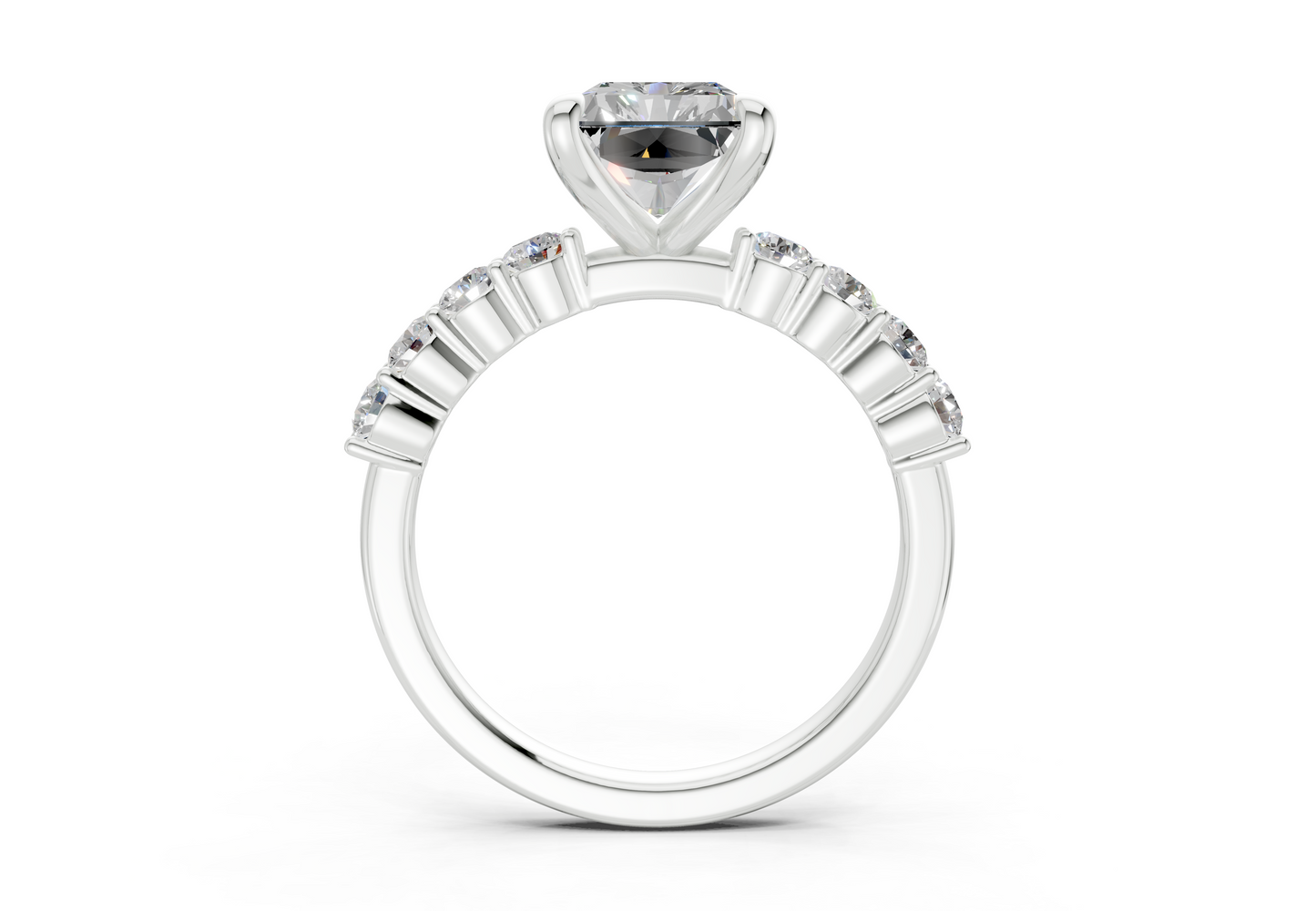 Arabella Diamond Accent Radiant Cut 2mm Engagement Ring