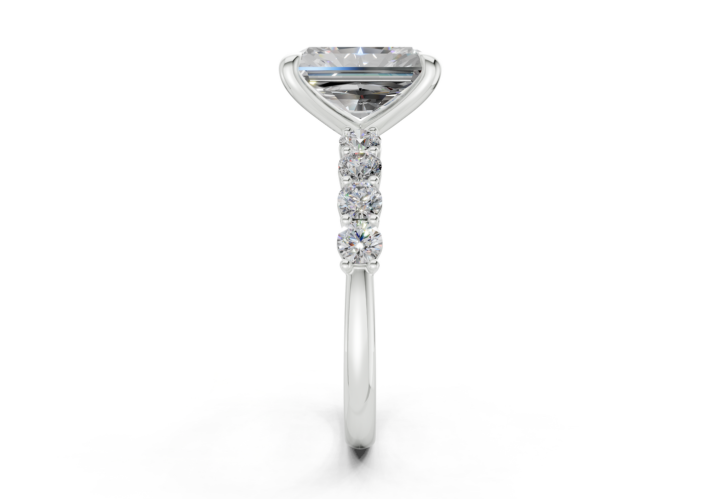 Arabella Diamond Accent Radiant Cut 2mm Engagement Ring
