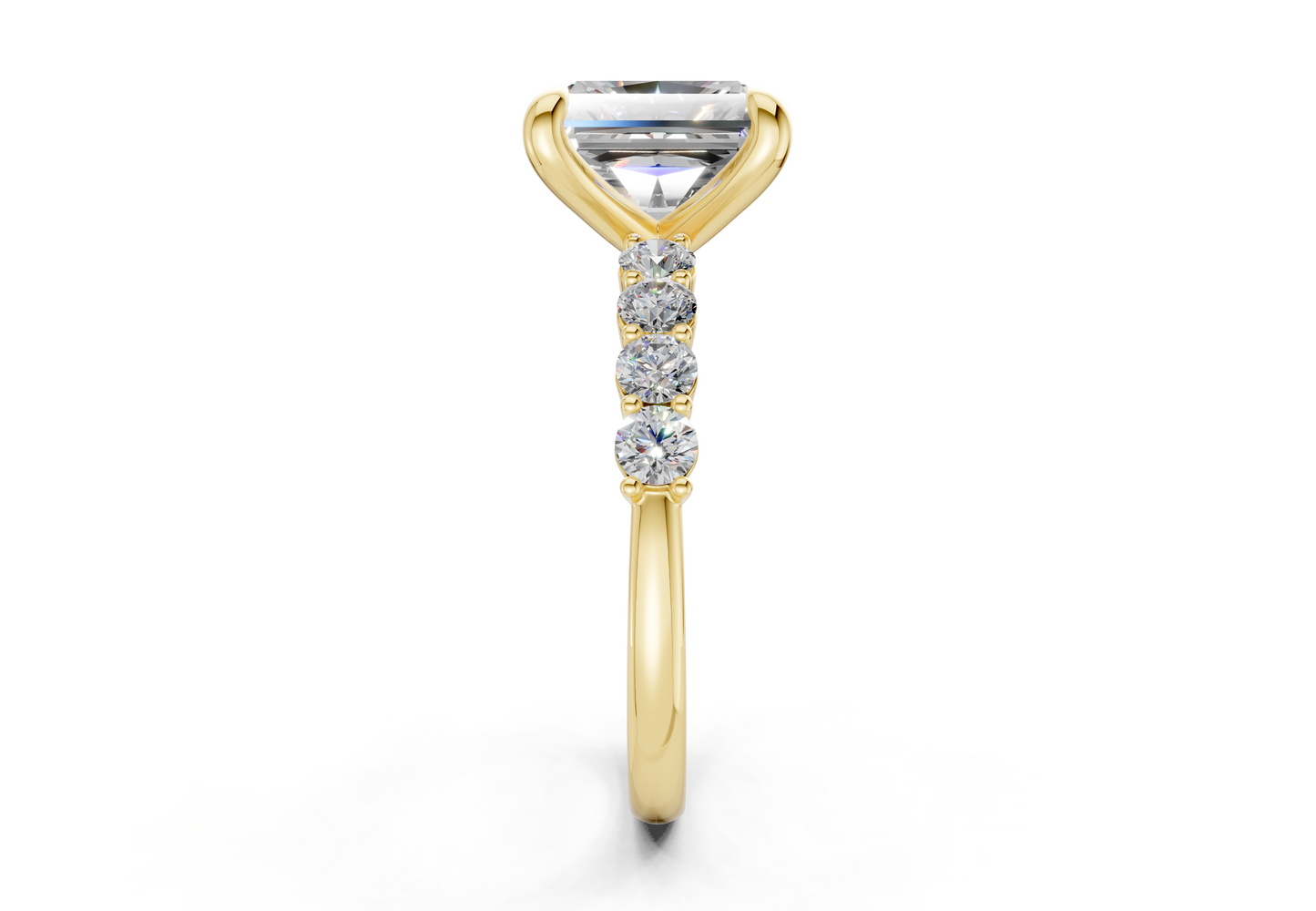 Arabella Diamond Accent Radiant Square Cut 2mm Engagement Ring