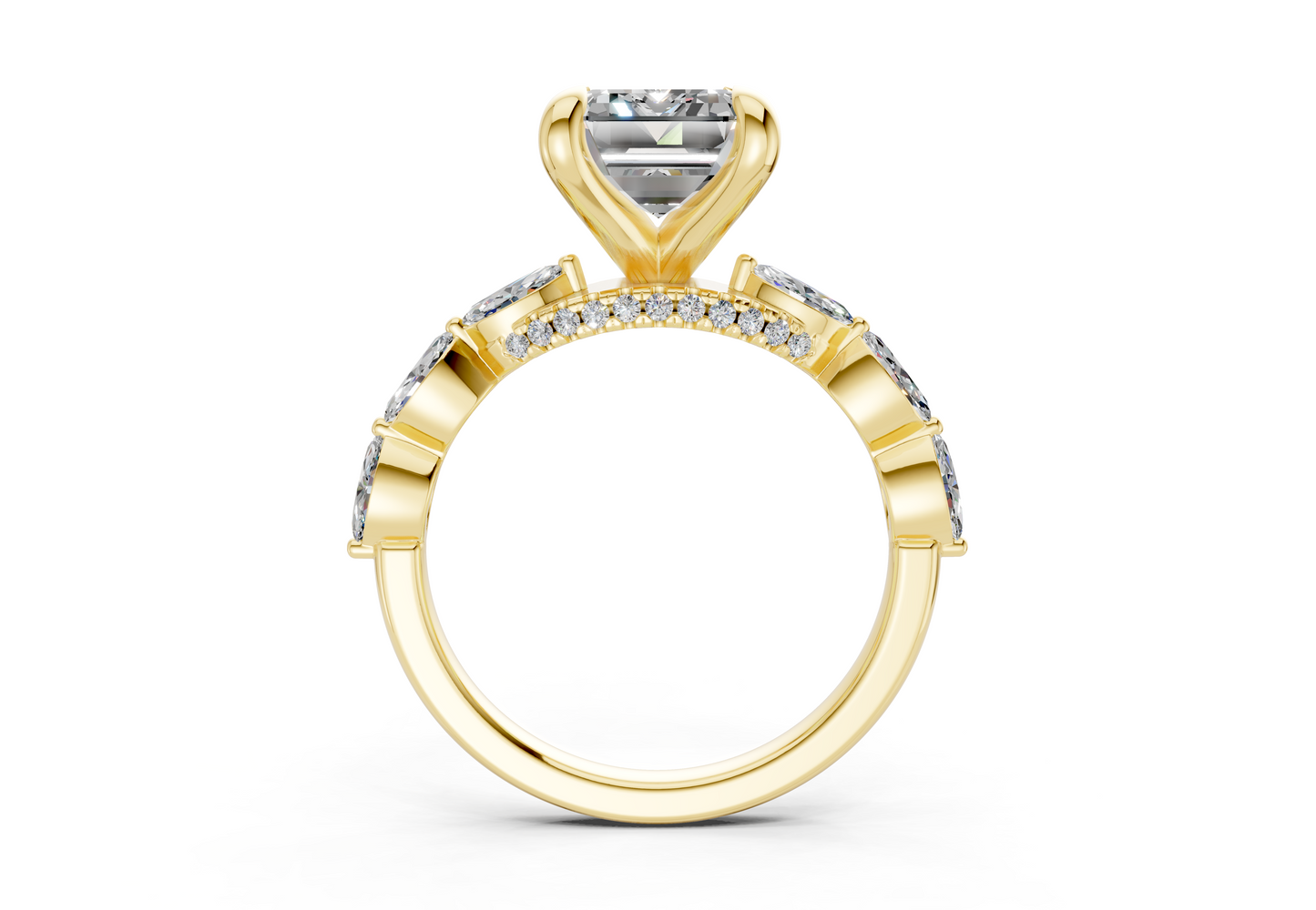 Liana Diamond Accent Emerald Cut 2mm Engagement Ring