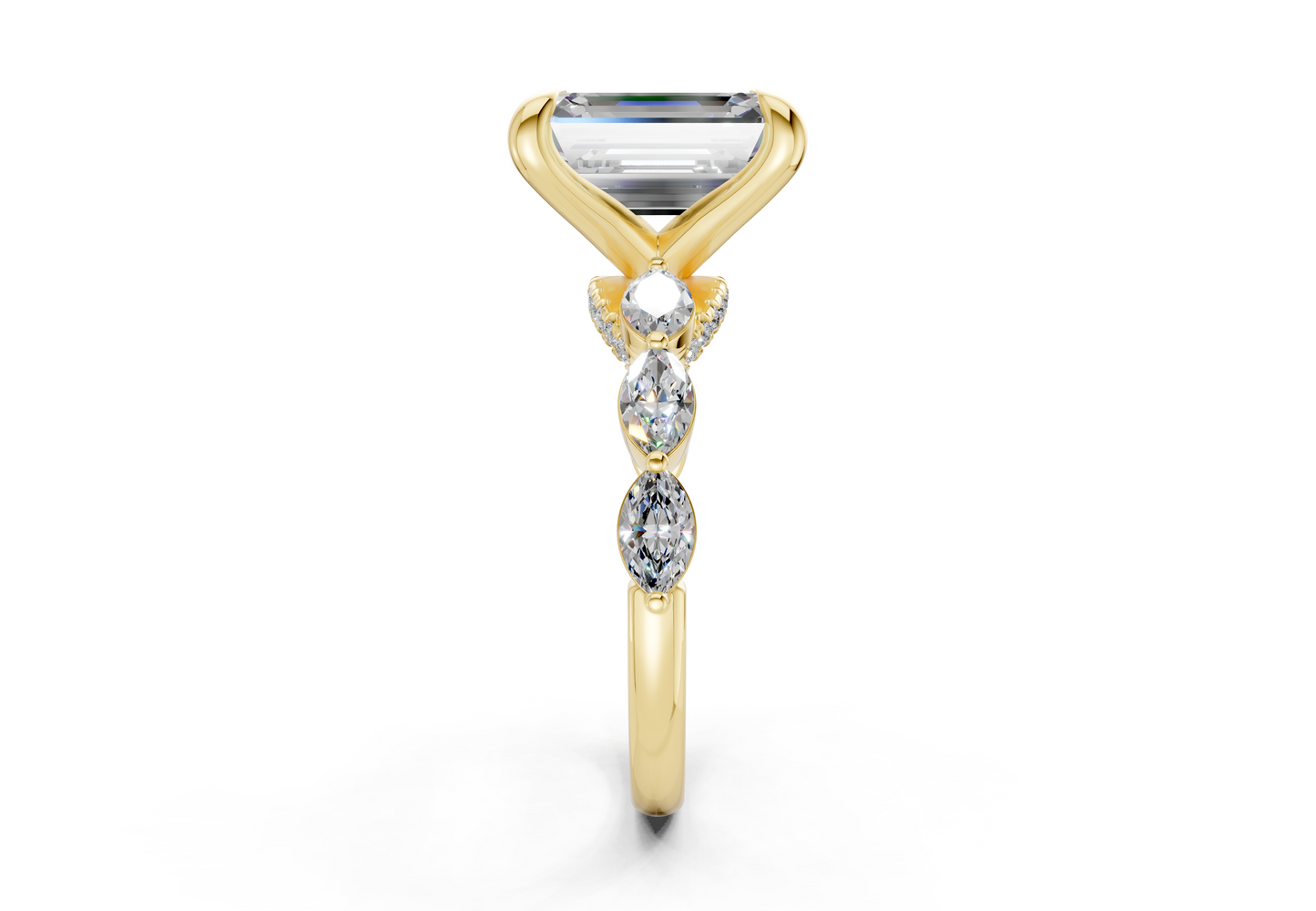 Liana Diamond Accent Emerald Cut 2mm Engagement Ring