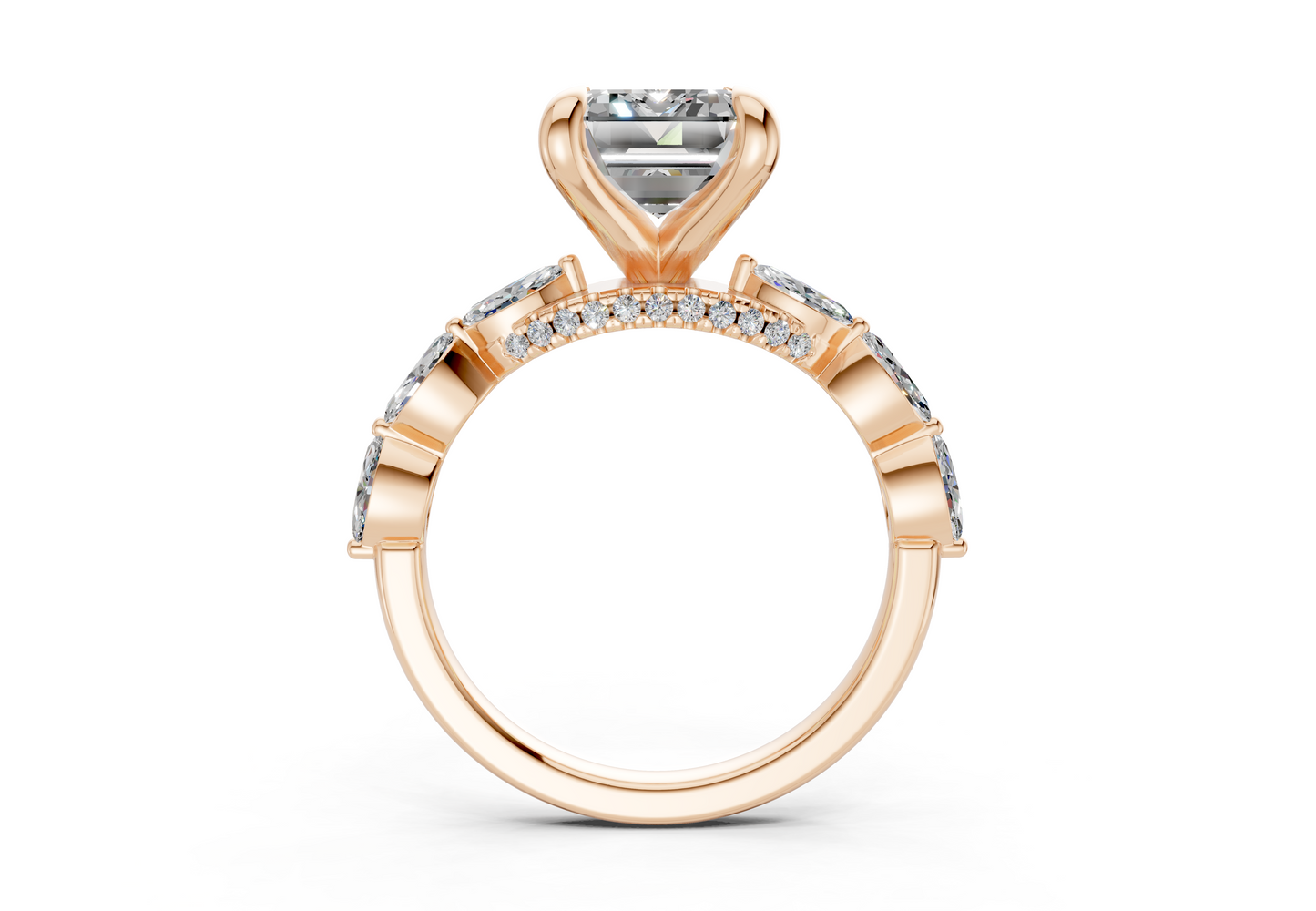 Liana Diamond Accent Emerald Cut 2mm Engagement Ring