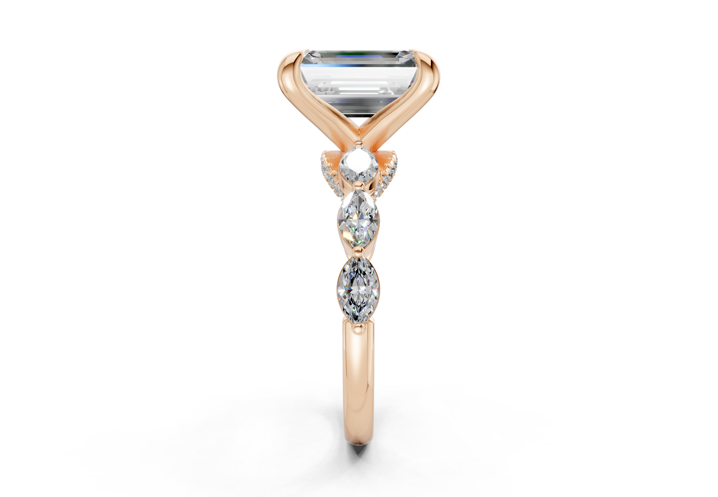 Liana Diamond Accent Emerald Cut 2mm Engagement Ring