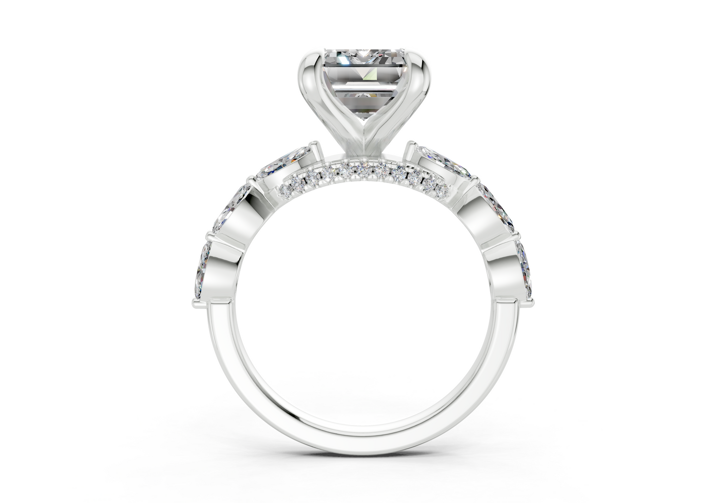 Liana Diamond Accent Emerald Cut 2mm Engagement Ring