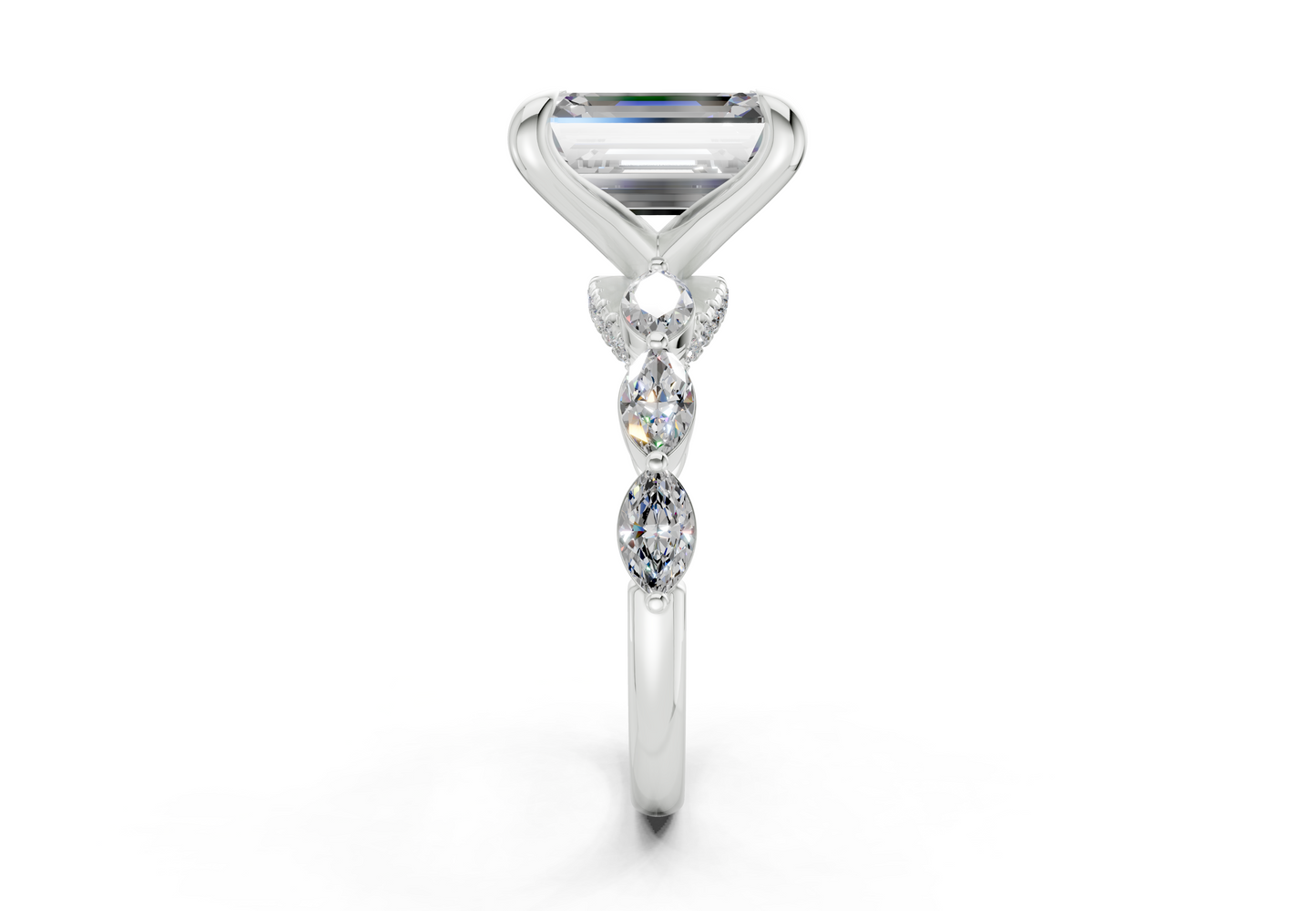 Liana Diamond Accent Emerald Cut 2mm Engagement Ring
