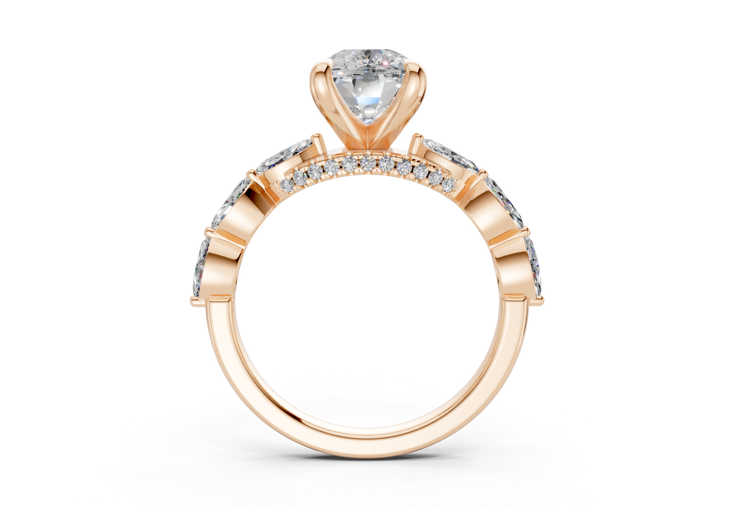 Liana Diamond Accent Elongated Cushion Cut 2mm Engagement Ring