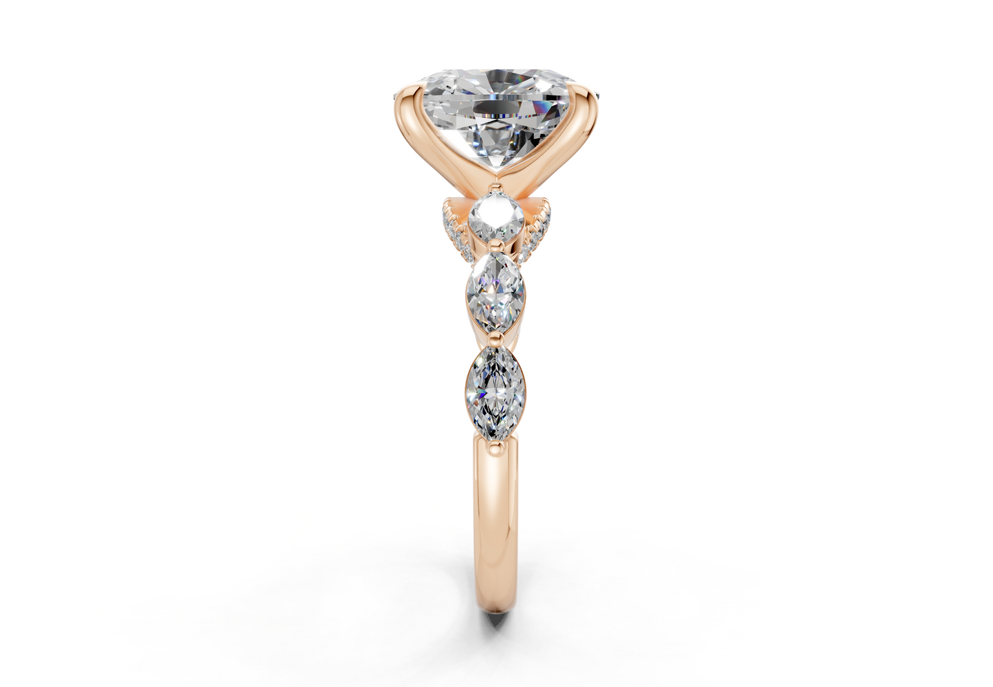 Liana Diamond Accent Elongated Cushion Cut 2mm Engagement Ring