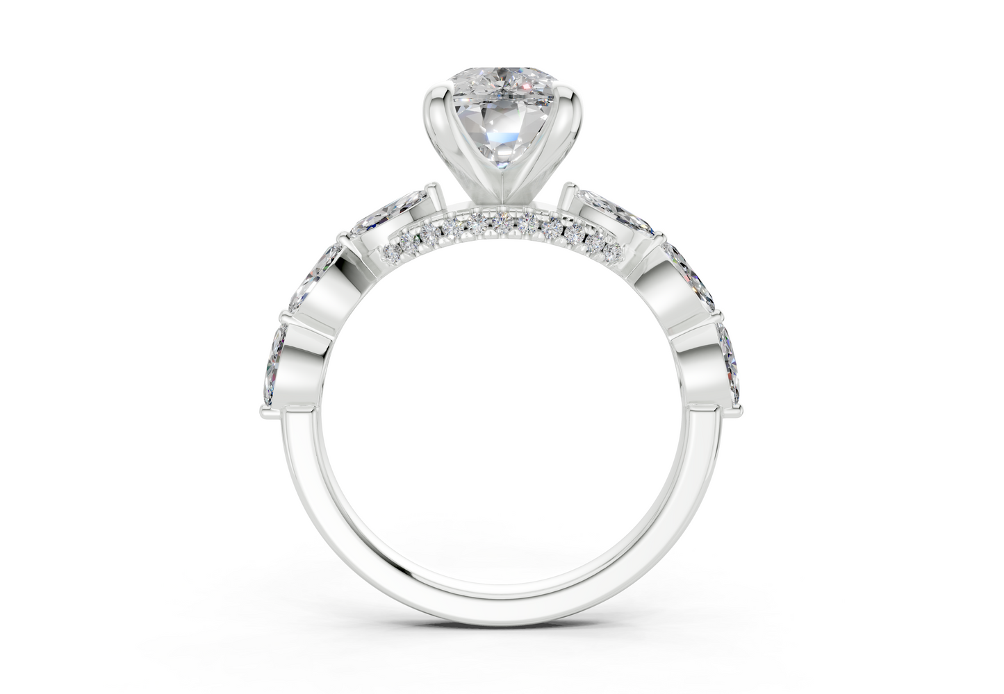 Liana Diamond Accent Elongated Cushion Cut 2mm Engagement Ring