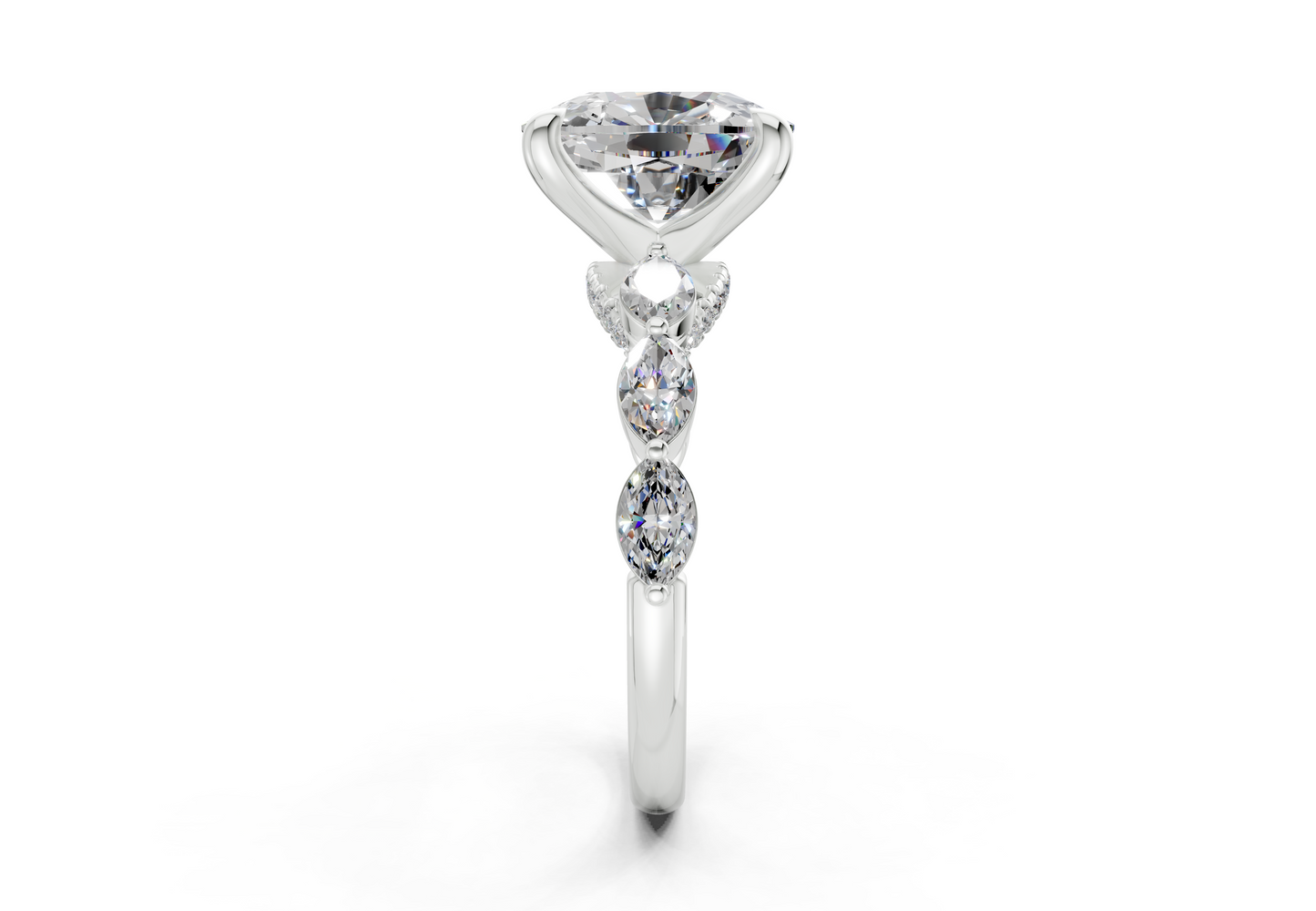 Liana Diamond Accent Elongated Cushion Cut 2mm Engagement Ring