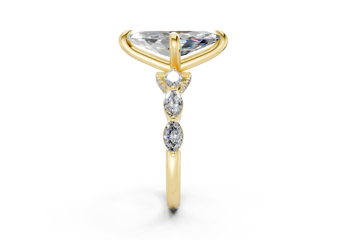 Liana Diamond Accent Marquise Cut 2mm Engagement Ring