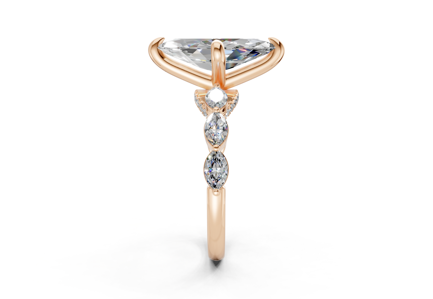 Liana Diamond Accent Marquise Cut 2mm Engagement Ring