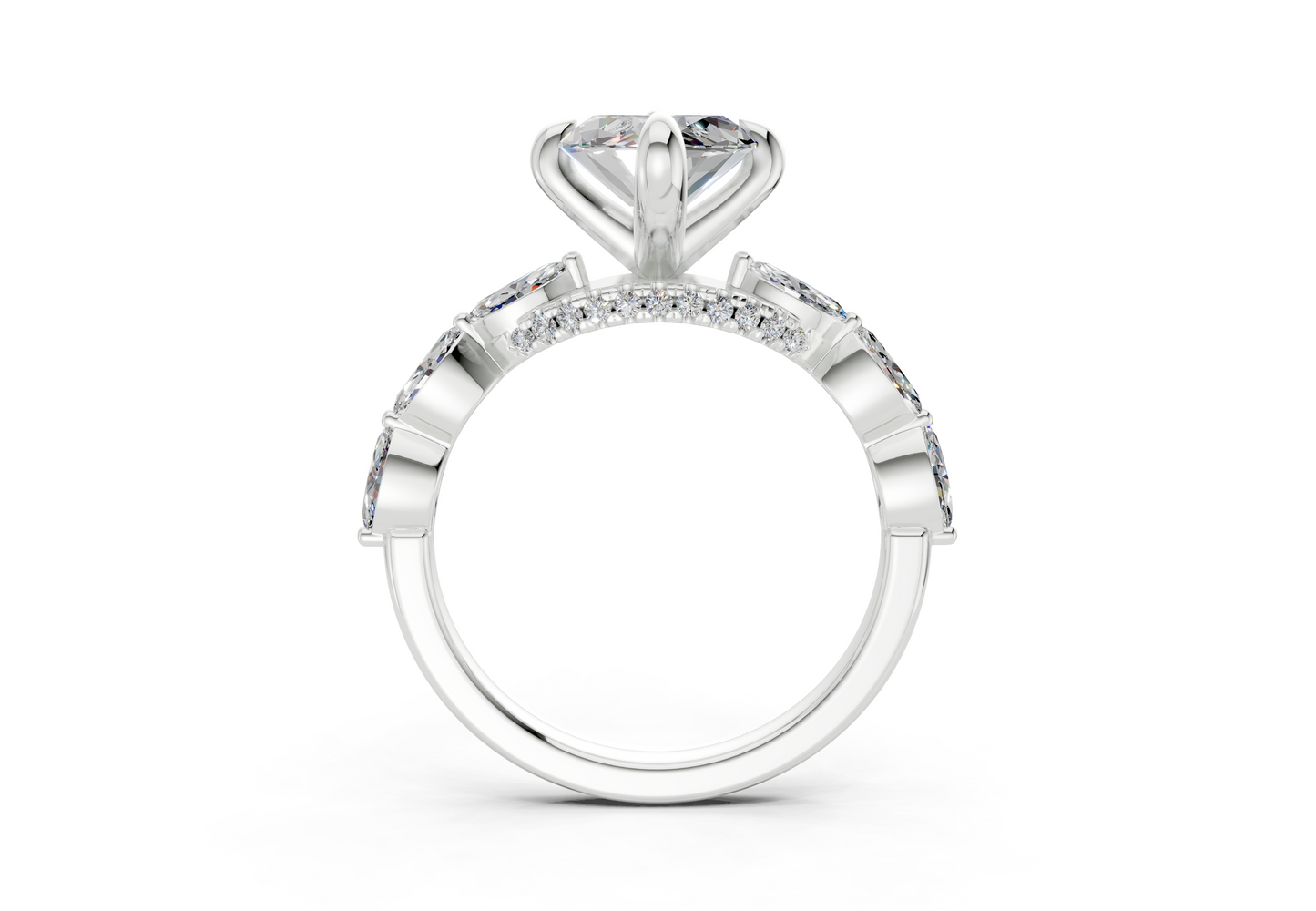 Liana Diamond Accent Marquise Cut 2mm Engagement Ring