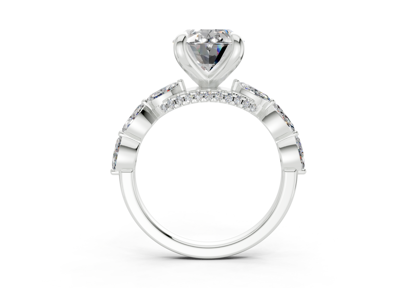 Liana Diamond Accent Oval Cut 2mm Engagement Ring