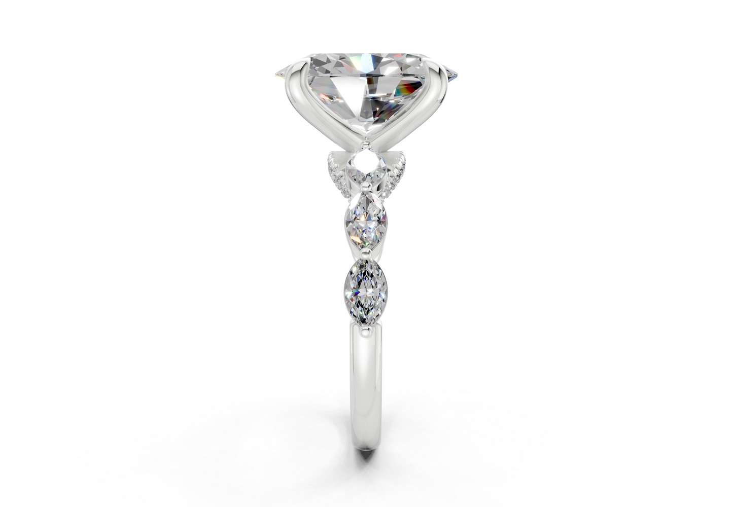 Liana Diamond Accent Oval Cut 2mm Engagement Ring