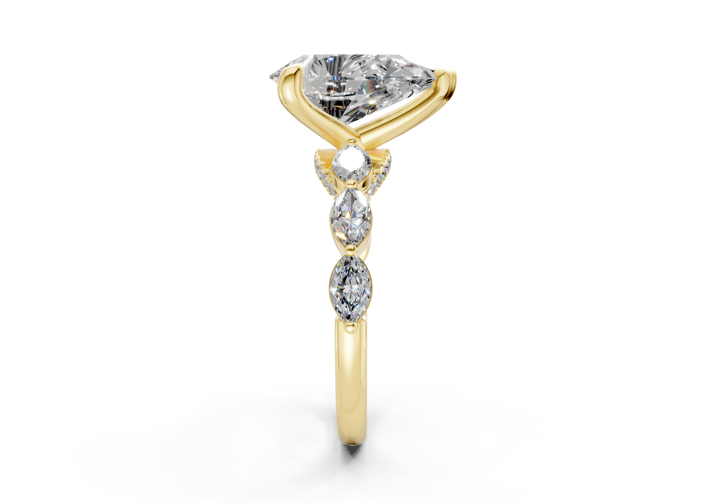 Liana Diamond Accent Pear Cut 2mm Engagement Ring