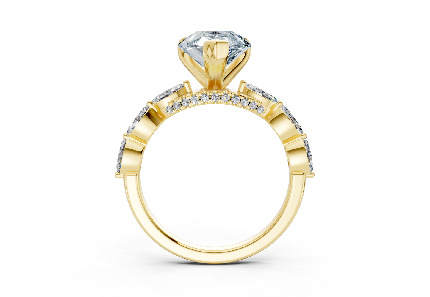 Liana Blue Diamond Accent Pear Cut 2mm Engagement Ring