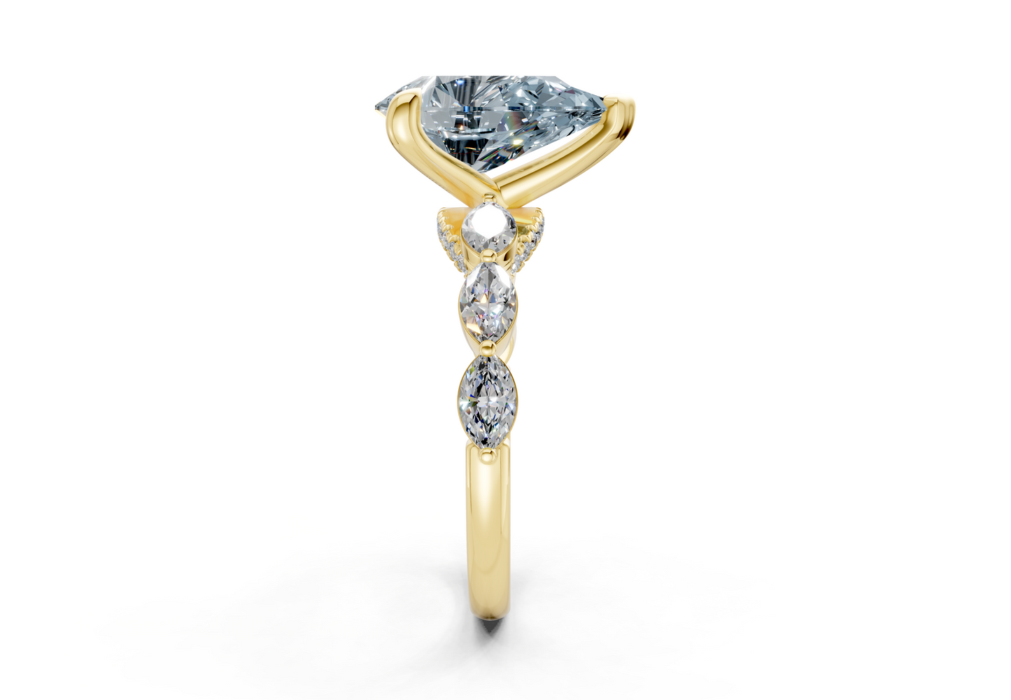 Liana Blue Diamond Accent Pear Cut 2mm Engagement Ring