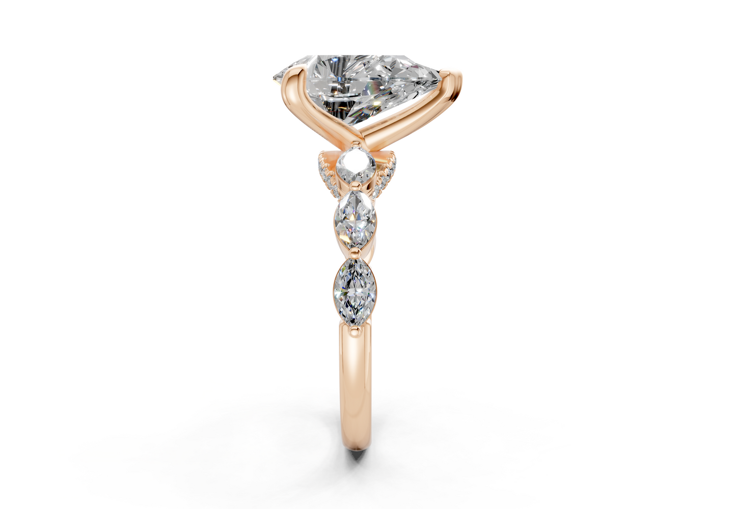 Liana Diamond Accent Pear Cut 2mm Engagement Ring