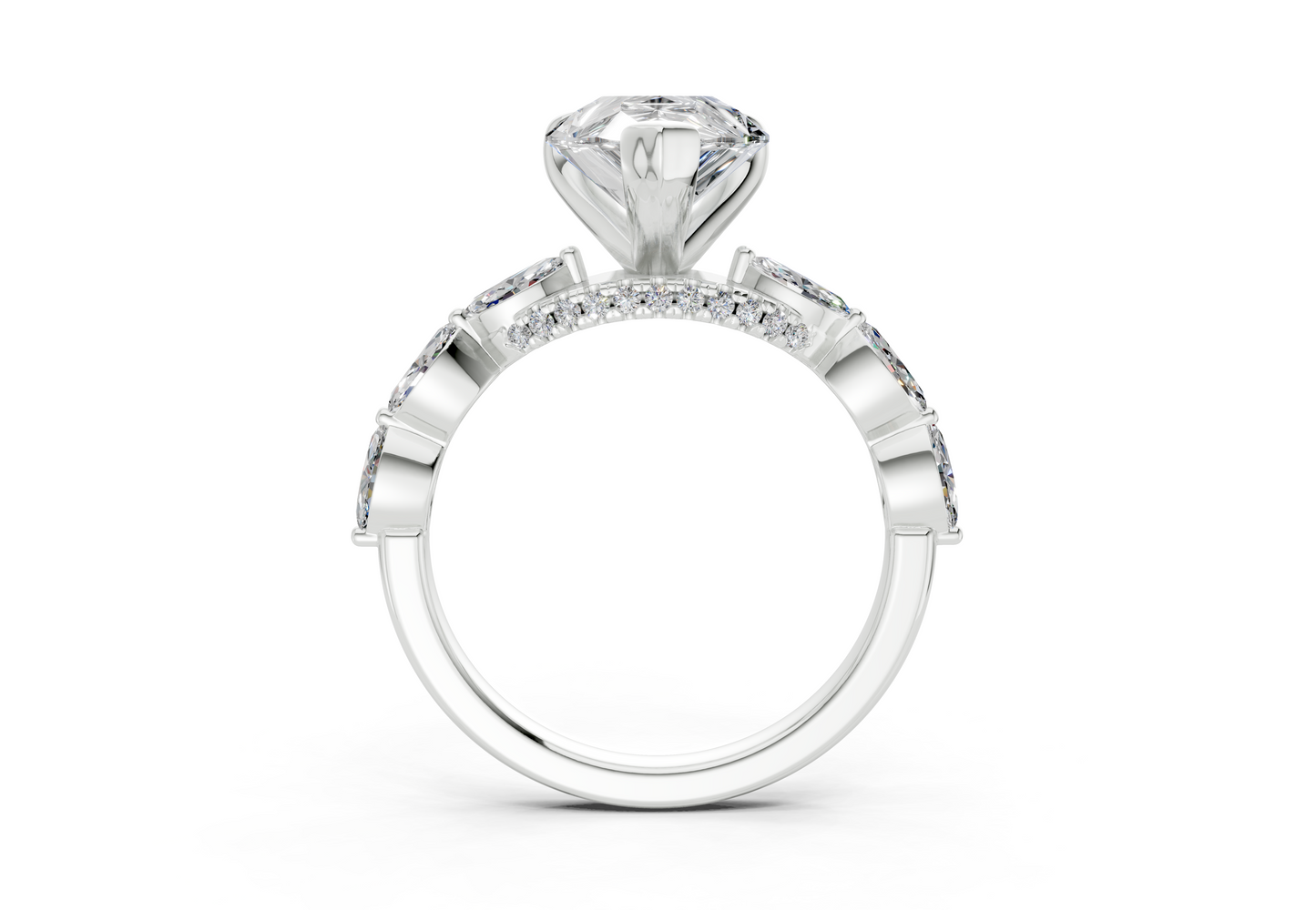 Liana Diamond Accent Pear Cut 2mm Engagement Ring
