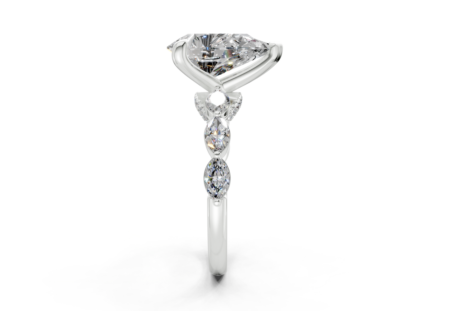 Liana Diamond Accent Pear Cut 2mm Engagement Ring