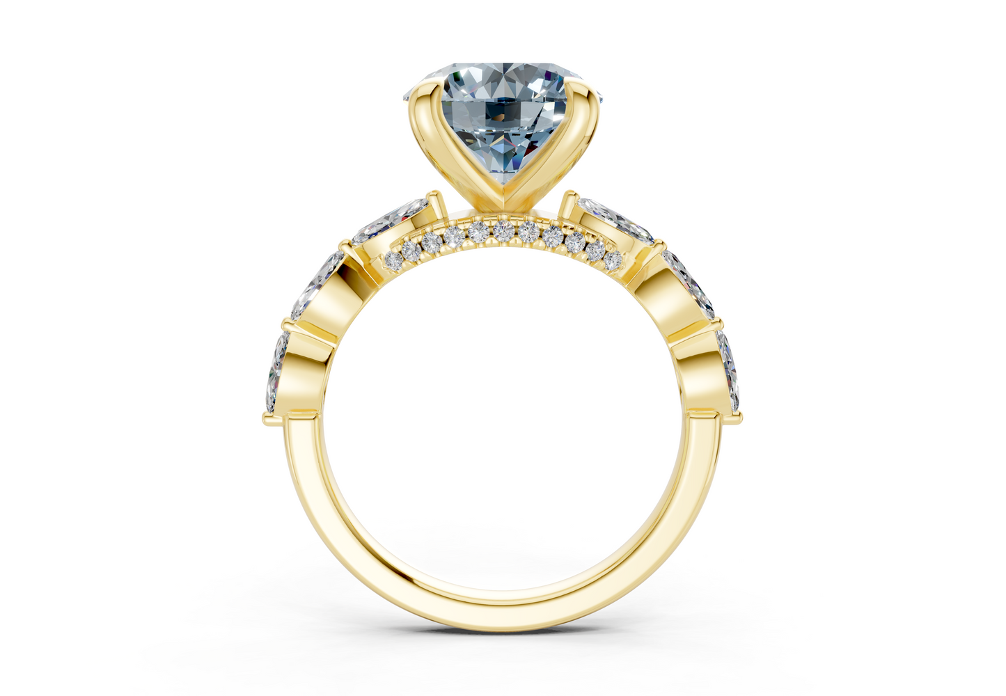 Liana Blue Diamond Accent Round Cut 2mm Engagement Ring