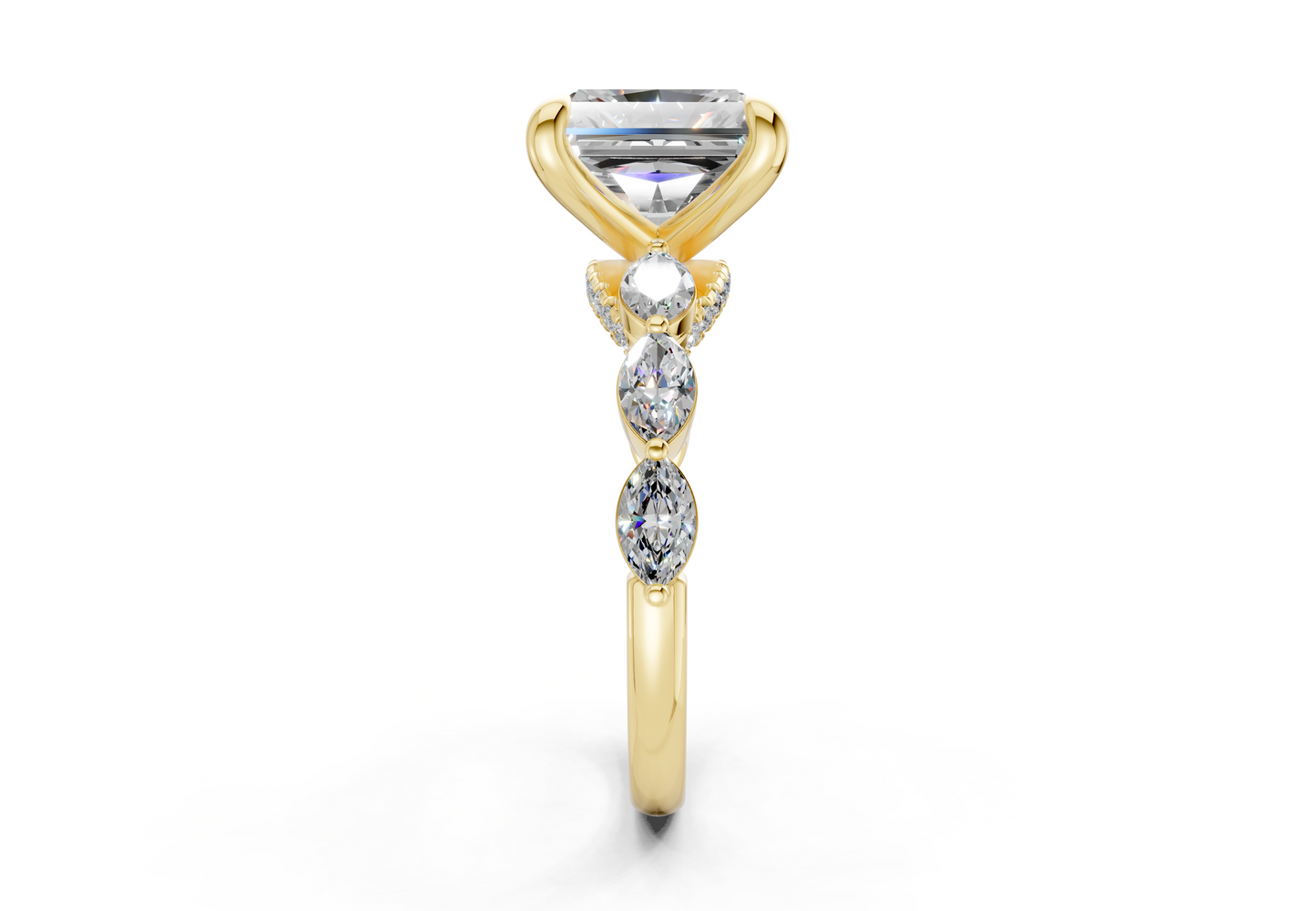 Liana Diamond Accent Radiant Square Cut 2mm Engagement Ring