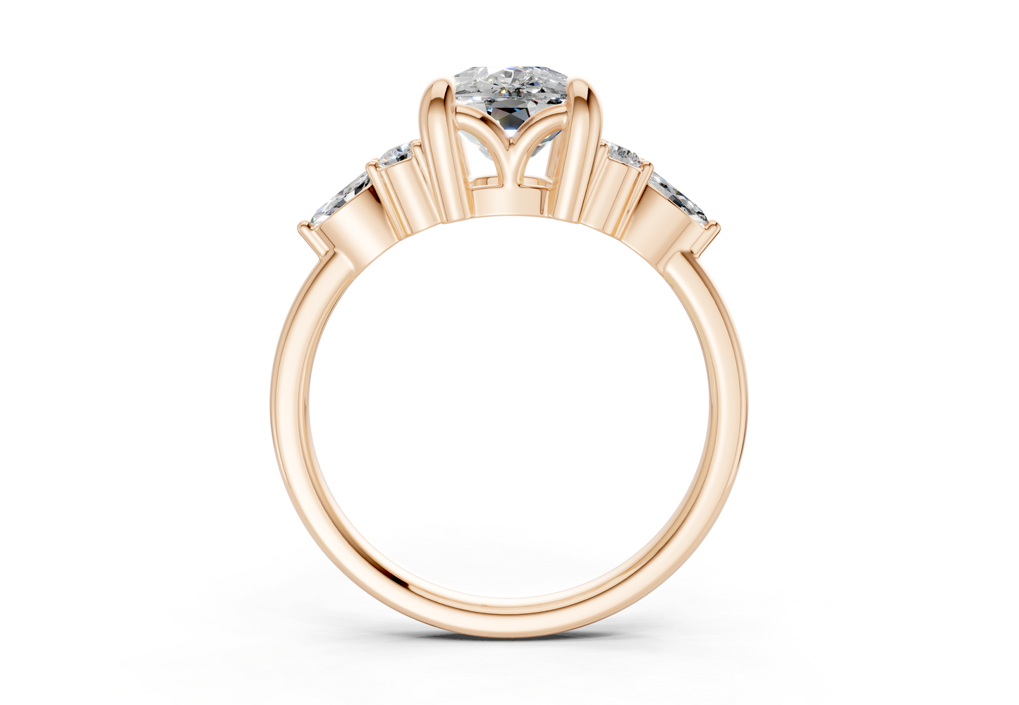 Lyra Diamond Accent Elongated Cushion Cut 2.3mm Engagement Ring