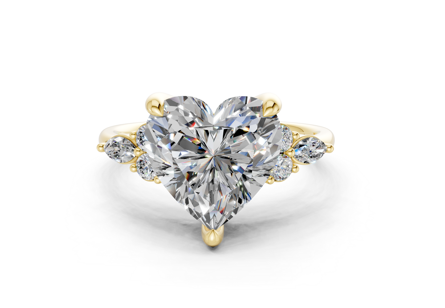 Lyra Diamond Accent Heart Cut 2.3mm Engagement Ring