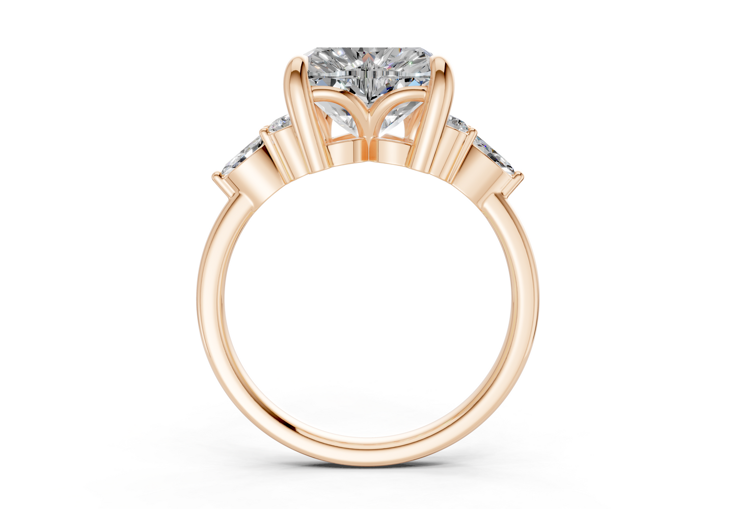 Lyra Diamond Accent Heart Cut 1.8mm Engagement Ring