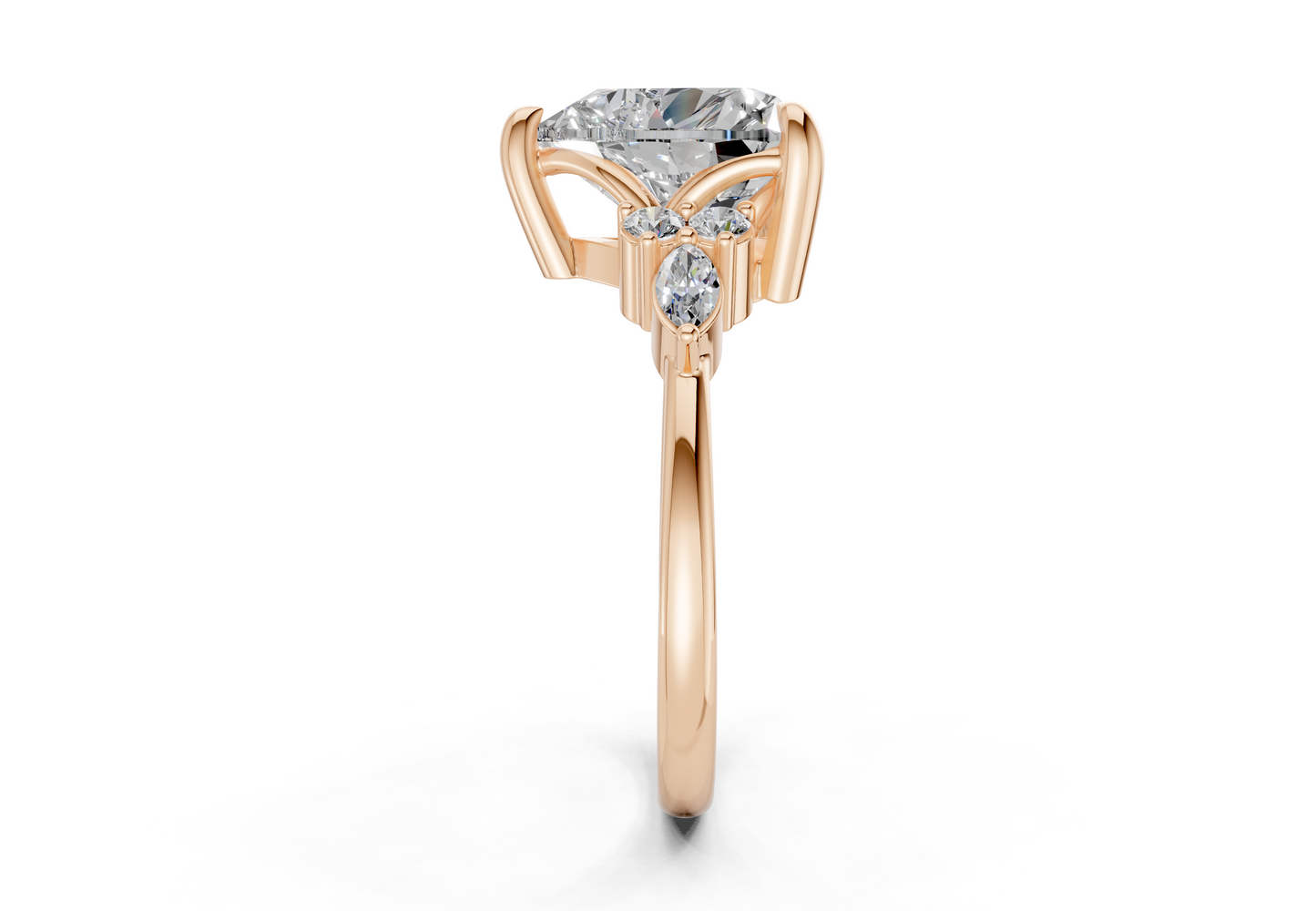 Lyra Diamond Accent Heart Cut 2.3mm Engagement Ring