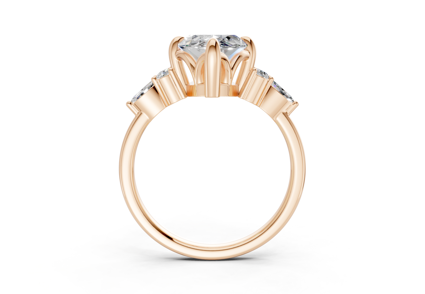 Lyra Diamond Accent Marquise Cut 2mm Engagement Ring