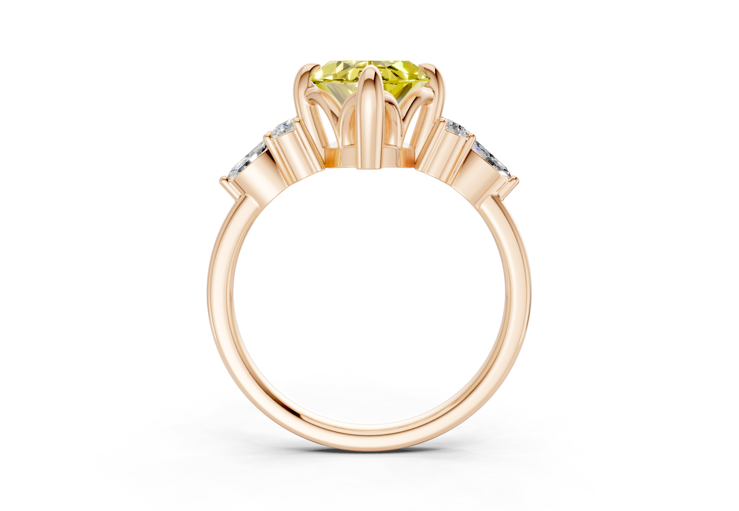 Lyra Yellow Diamond Accent Marquise Cut 1.8mm Engagement Ring
