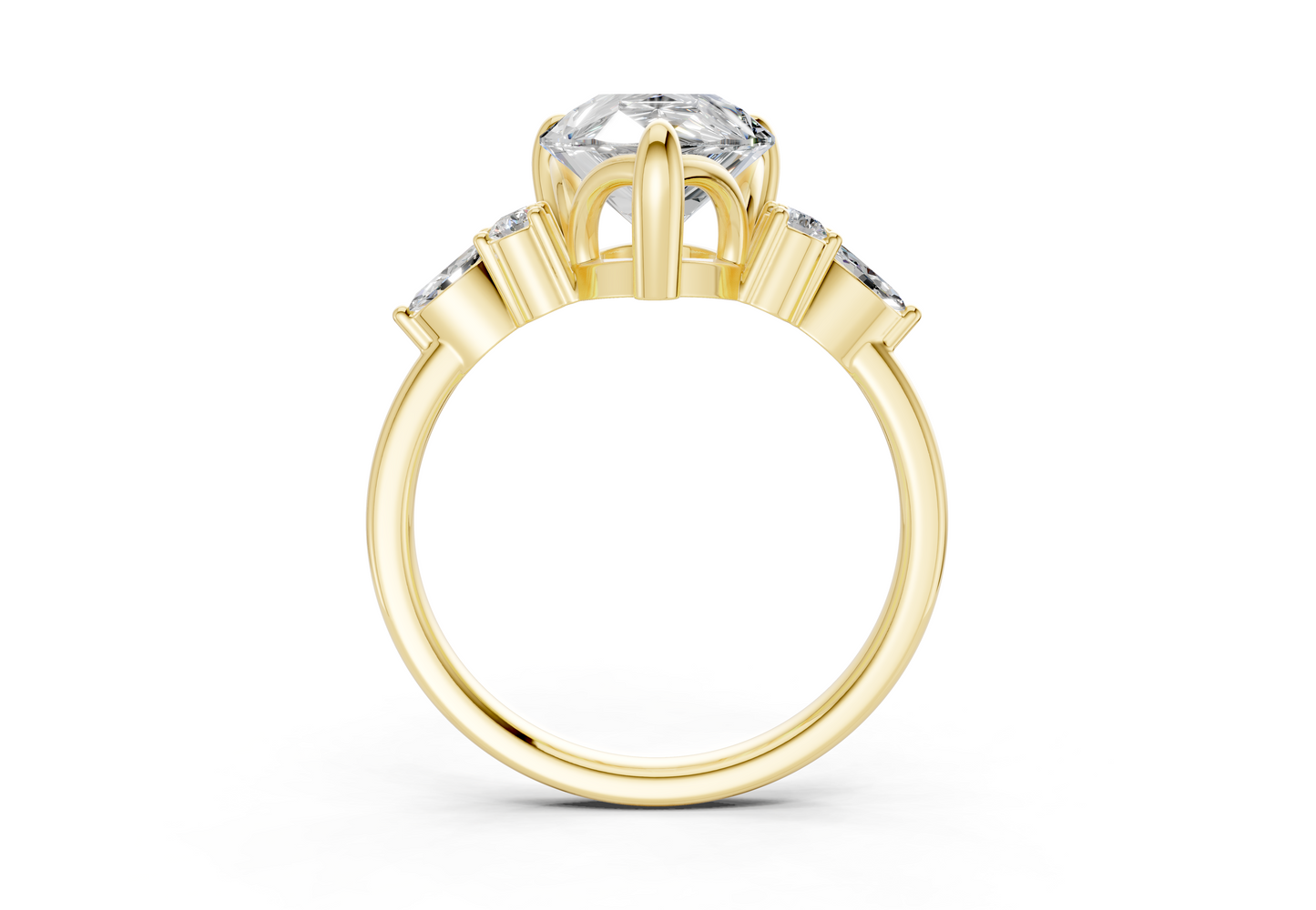 Lyra Diamond Accent Pear Cut 2.3mm Engagement Ring