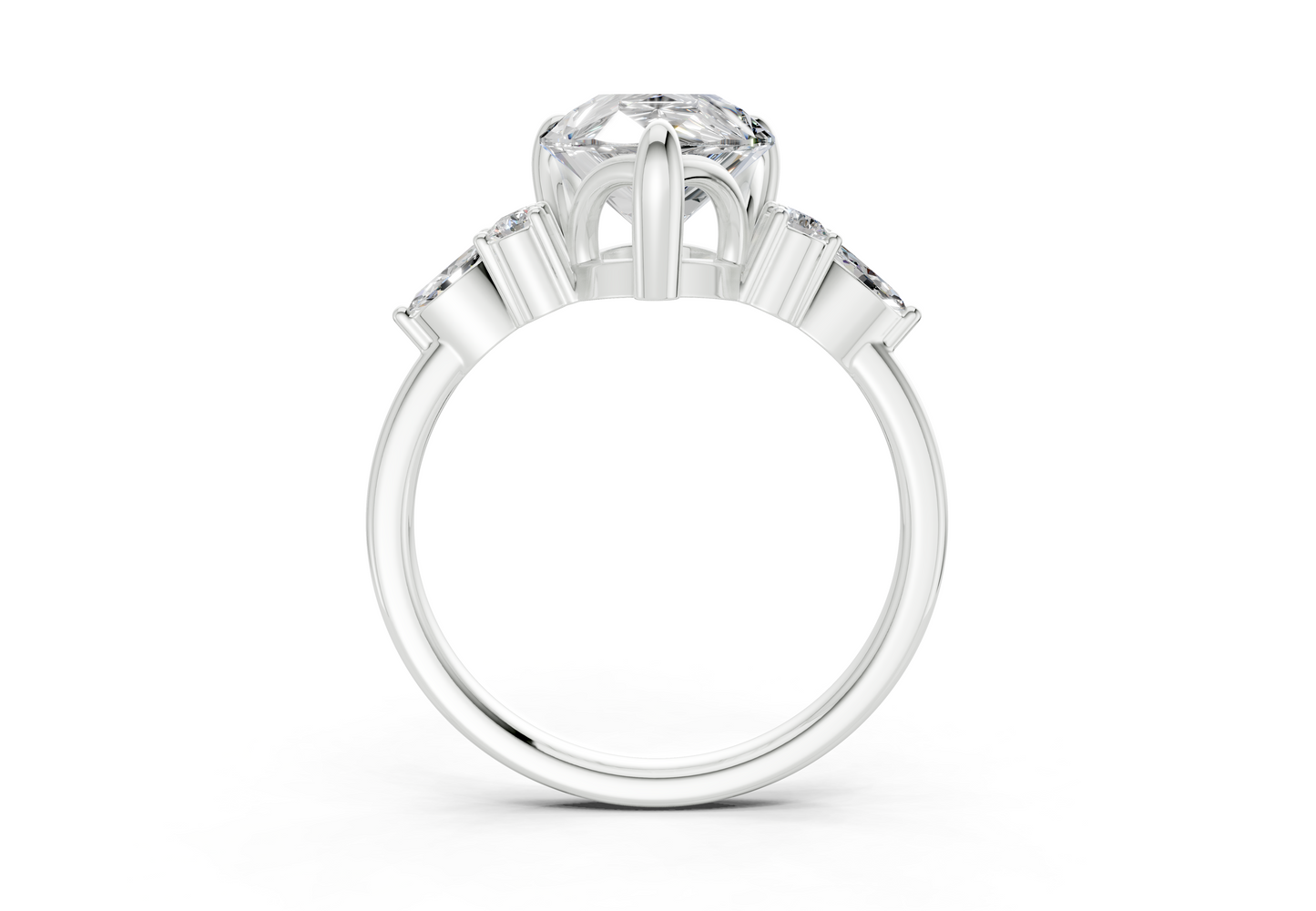 Lyra Diamond Accent Pear Cut 2.3mm Engagement Ring