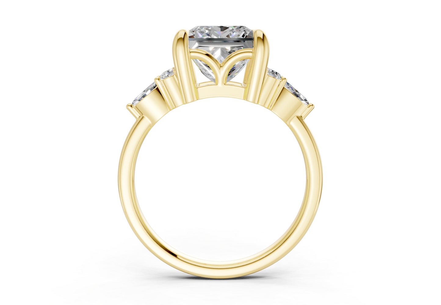 Lyra Diamond Accent Princess Cut 2mm Engagement Ring