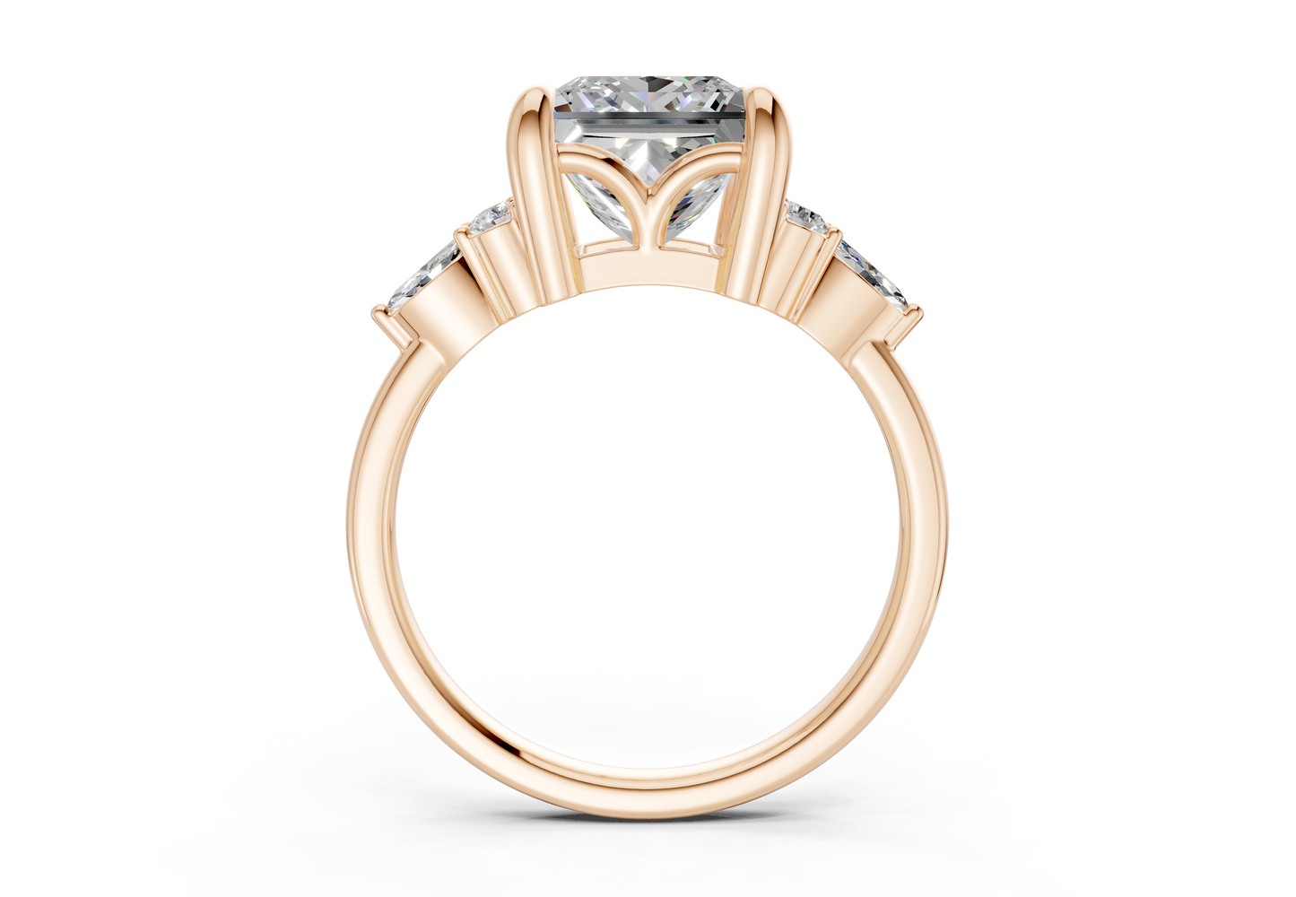 Lyra Diamond Accent Princess Cut 2mm Engagement Ring