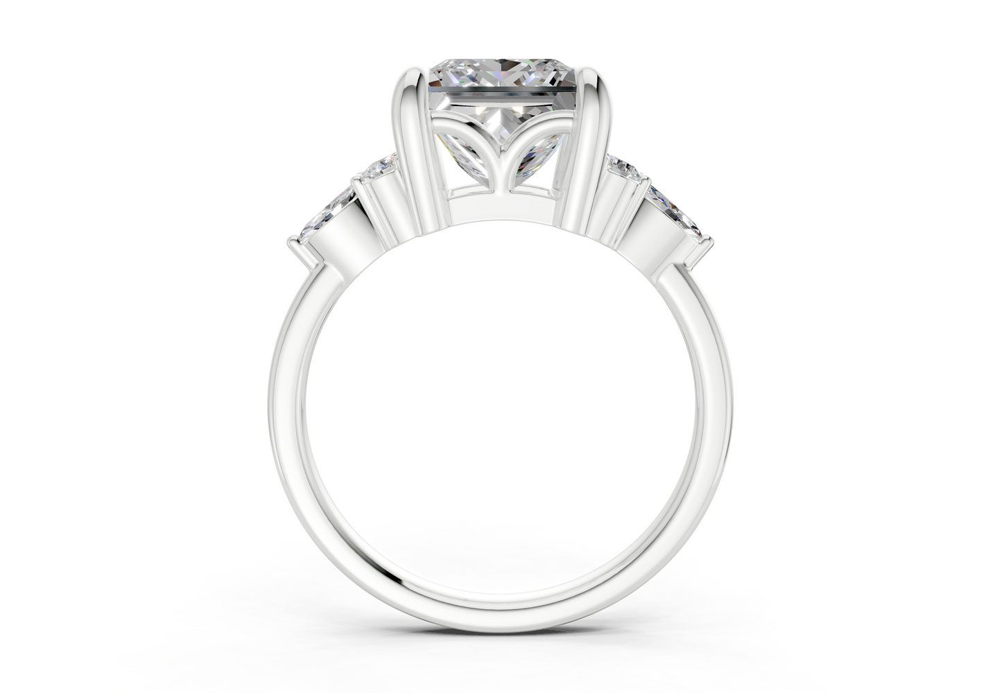 Lyra Diamond Accent Princess Cut 2mm Engagement Ring